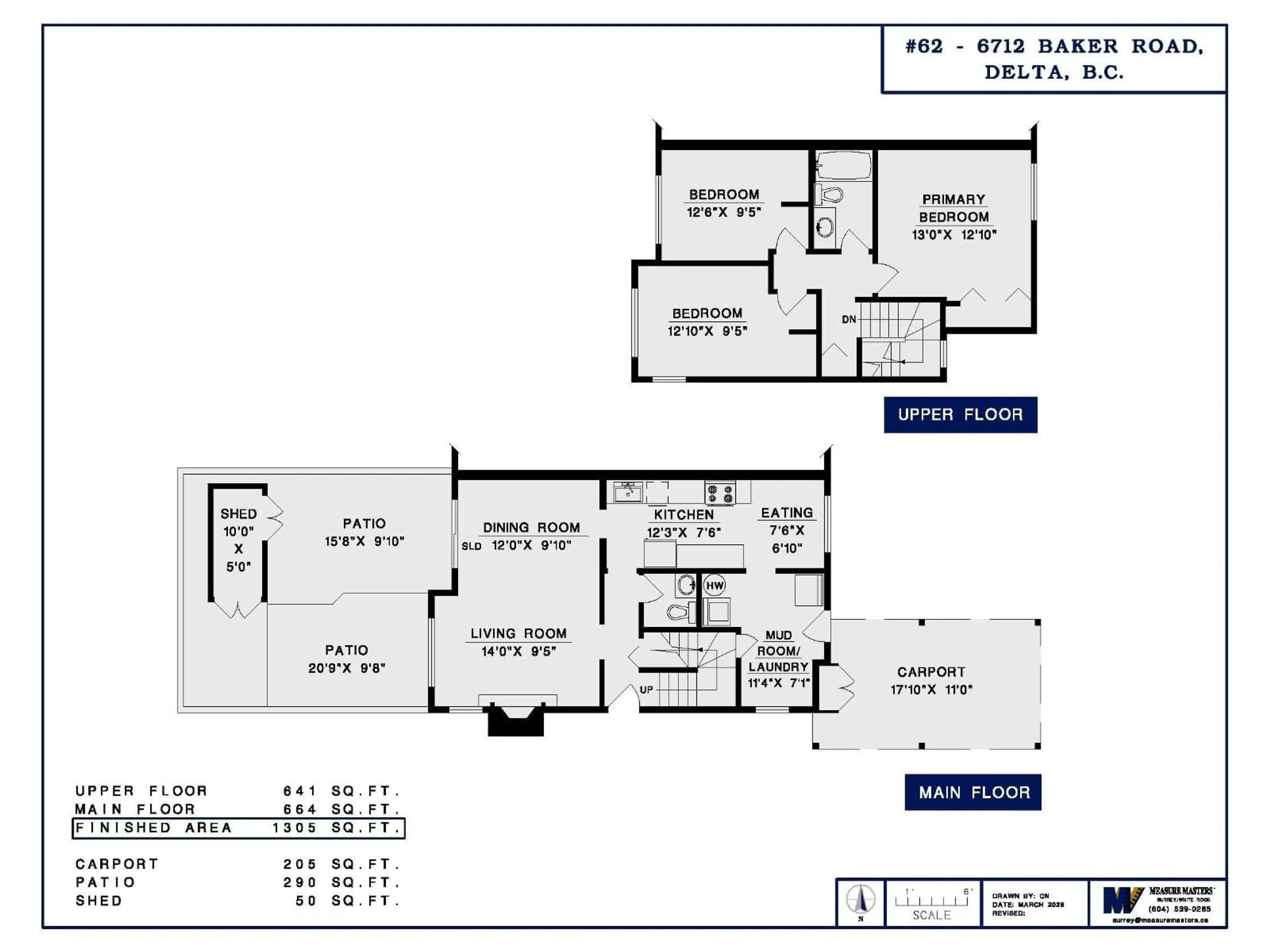 Floor plan for 62 - 6712 BAKER ROAD, Delta British Columbia V4E2V2