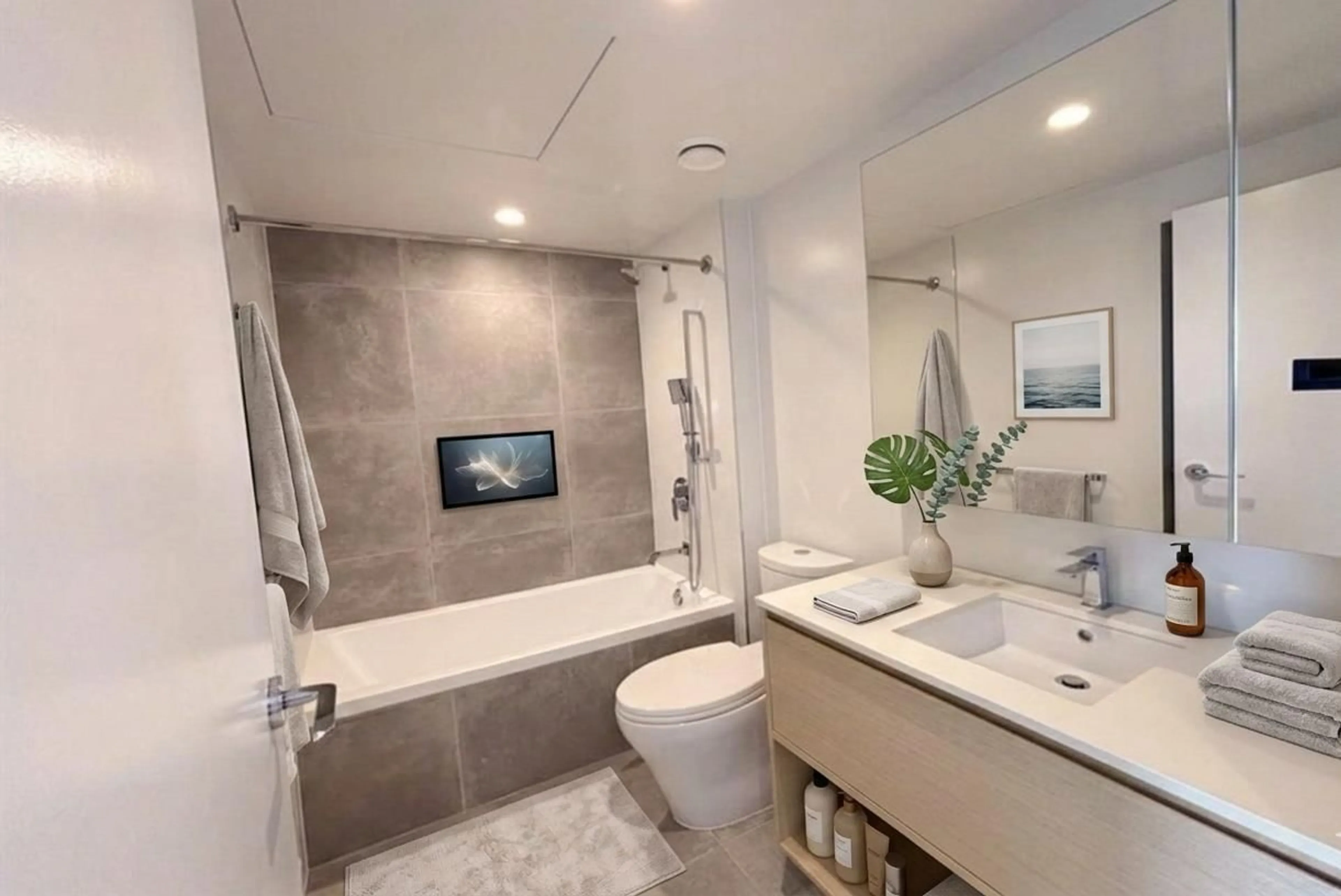 Contemporary bathroom, ceramic/tile floor for 502 - 13745 GEORGE JUNCTION, Surrey British Columbia V3T0V8