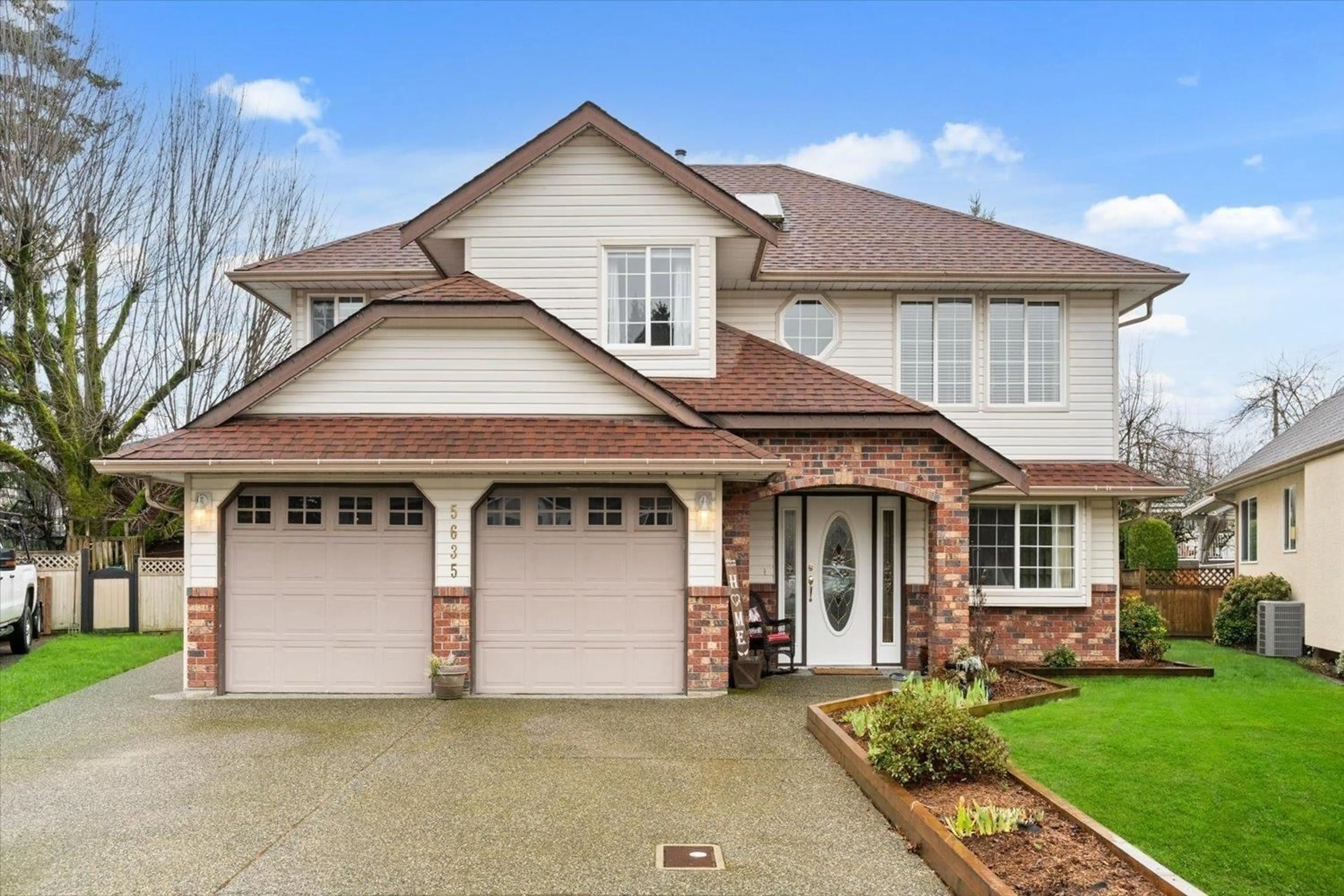 Home with brick exterior material, street for 5635 VILLA ROSA PLACE, Chilliwack British Columbia V2R3K6
