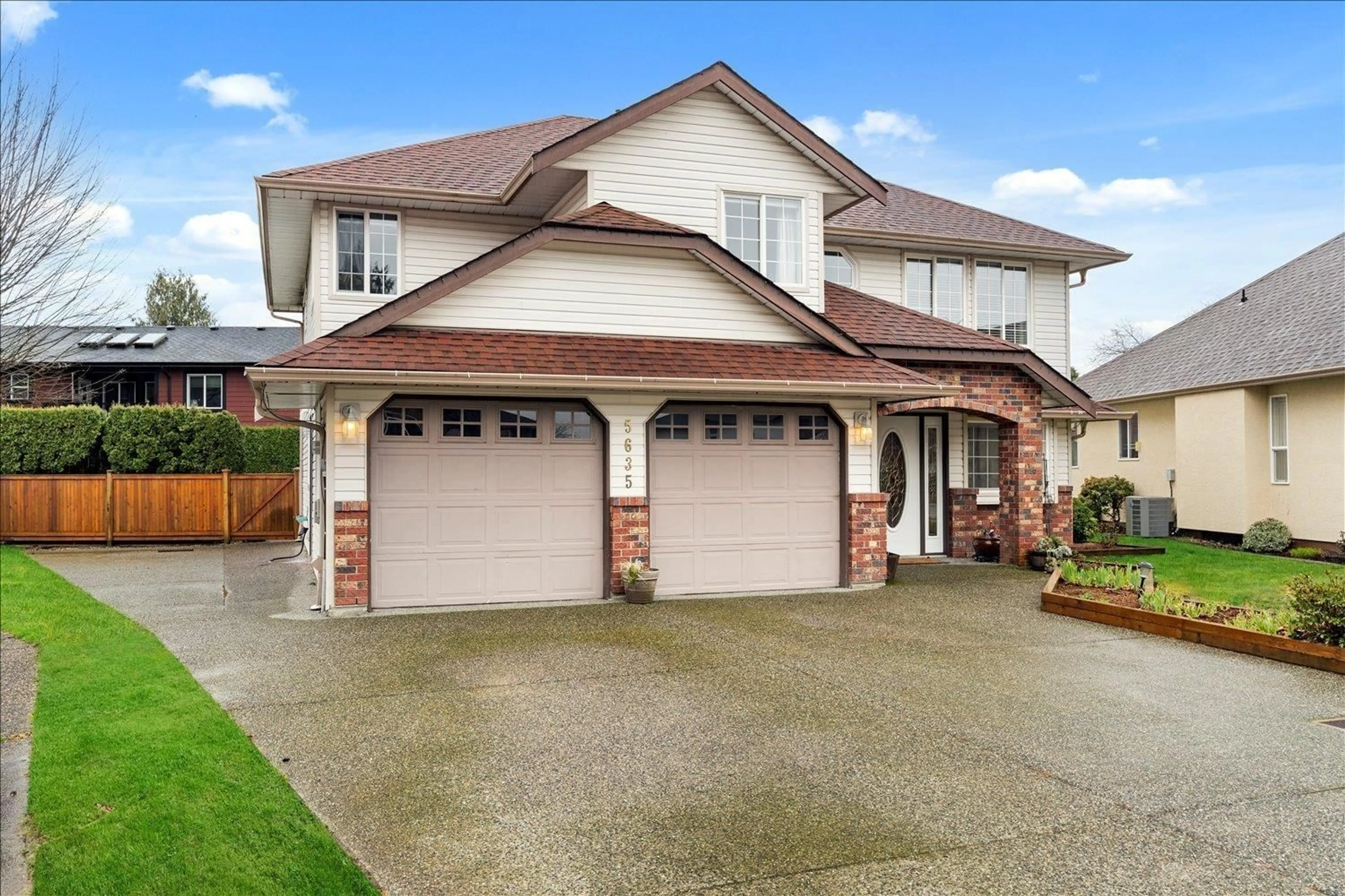 Home with brick exterior material, street for 5635 VILLA ROSA PLACE, Chilliwack British Columbia V2R3K6