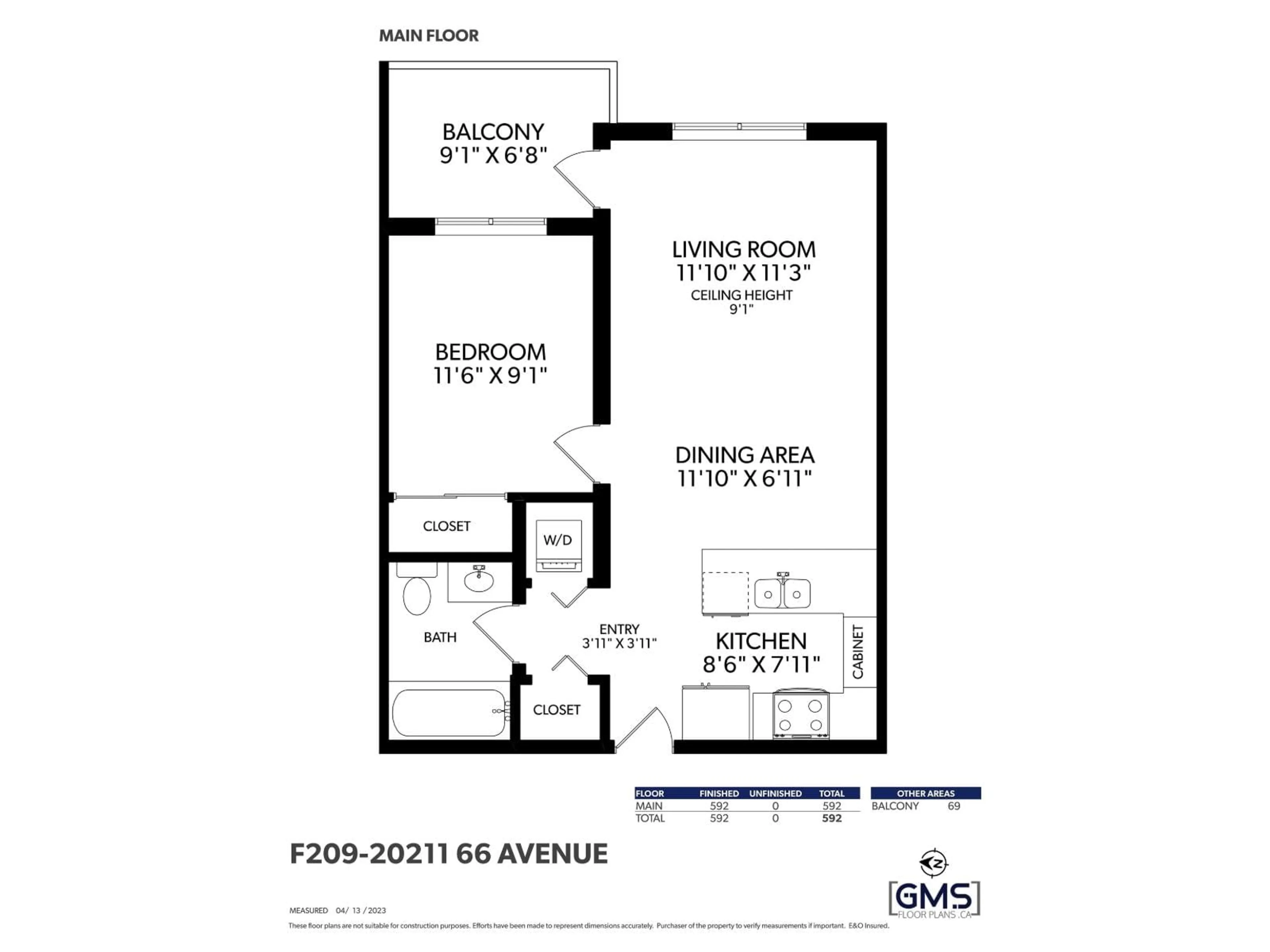 Floor plan for F209 - 20211 66 AVENUE, Langley British Columbia V2Y0L4