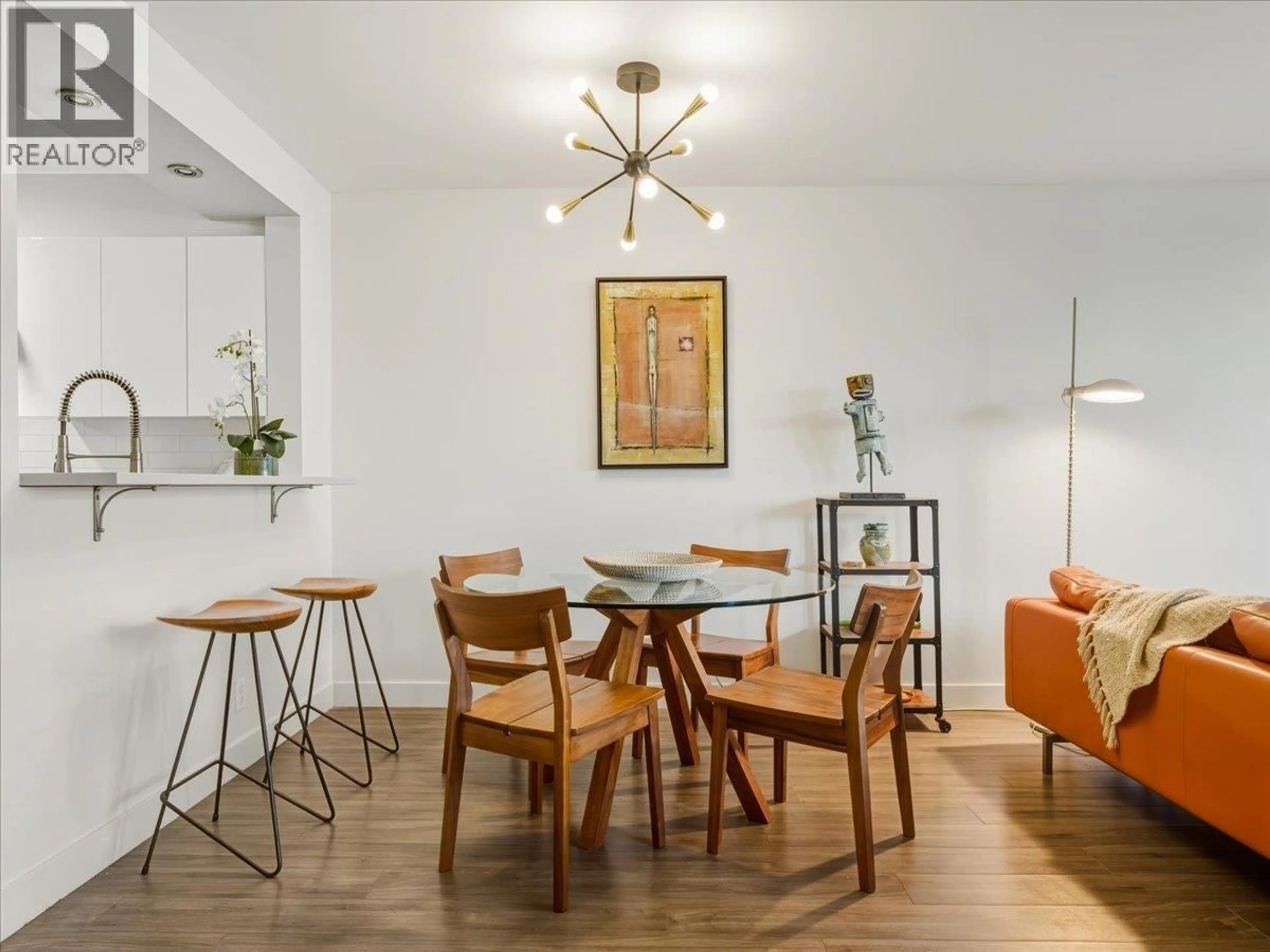 Dining room, wood/laminate floor for 205 - 2438 HEATHER STREET, Vancouver British Columbia V5Z3H9