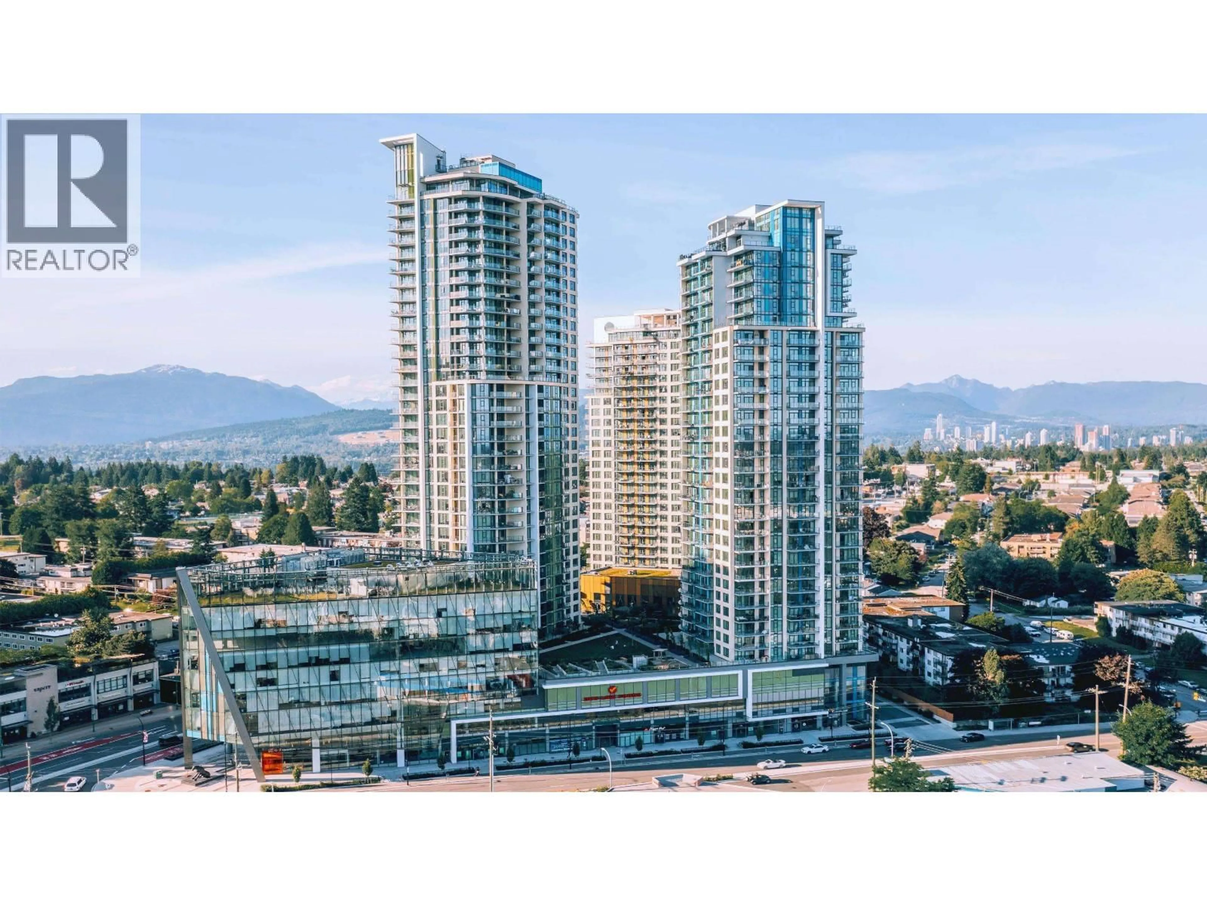 A pic from outside/outdoor area/front of a property/back of a property/a pic from drone, city buildings view from balcony for 703 - 7303 NOBLE LANE, Burnaby British Columbia V3N0H2