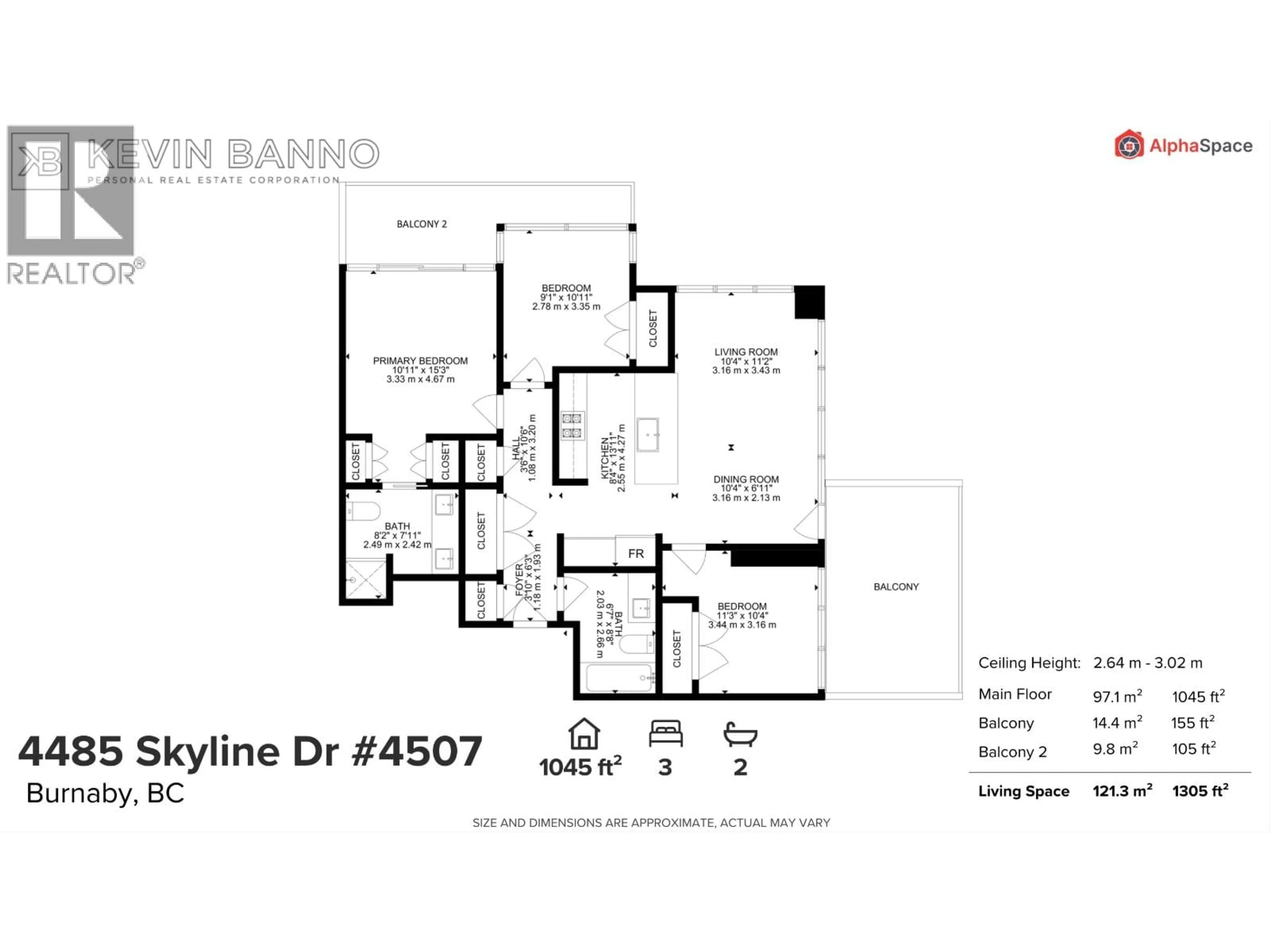 Floor plan for 4507 - 4485 SKYLINE DRIVE, Burnaby British Columbia V5C0J2