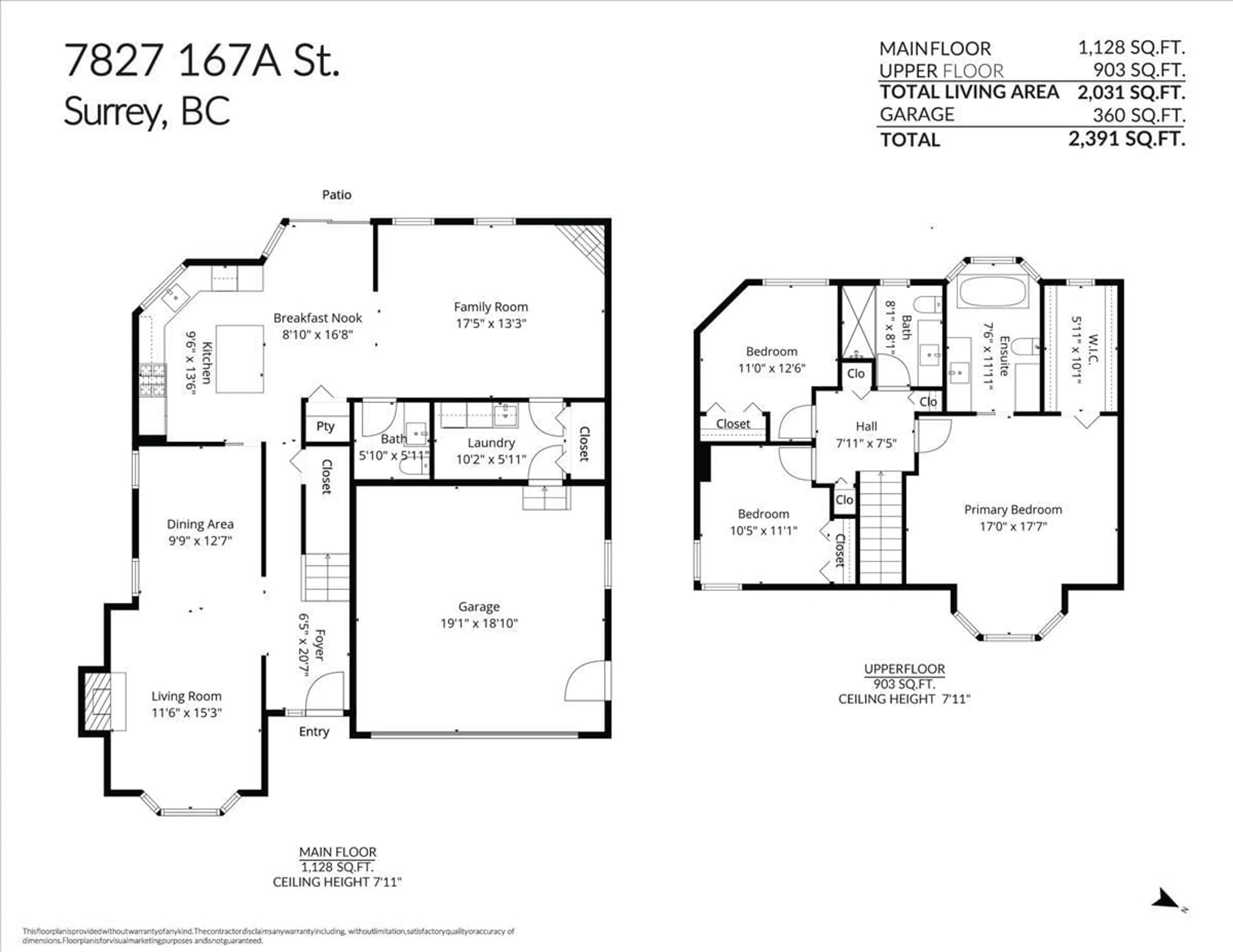Floor plan for 7827 167A STREET, Surrey British Columbia V4N0L9