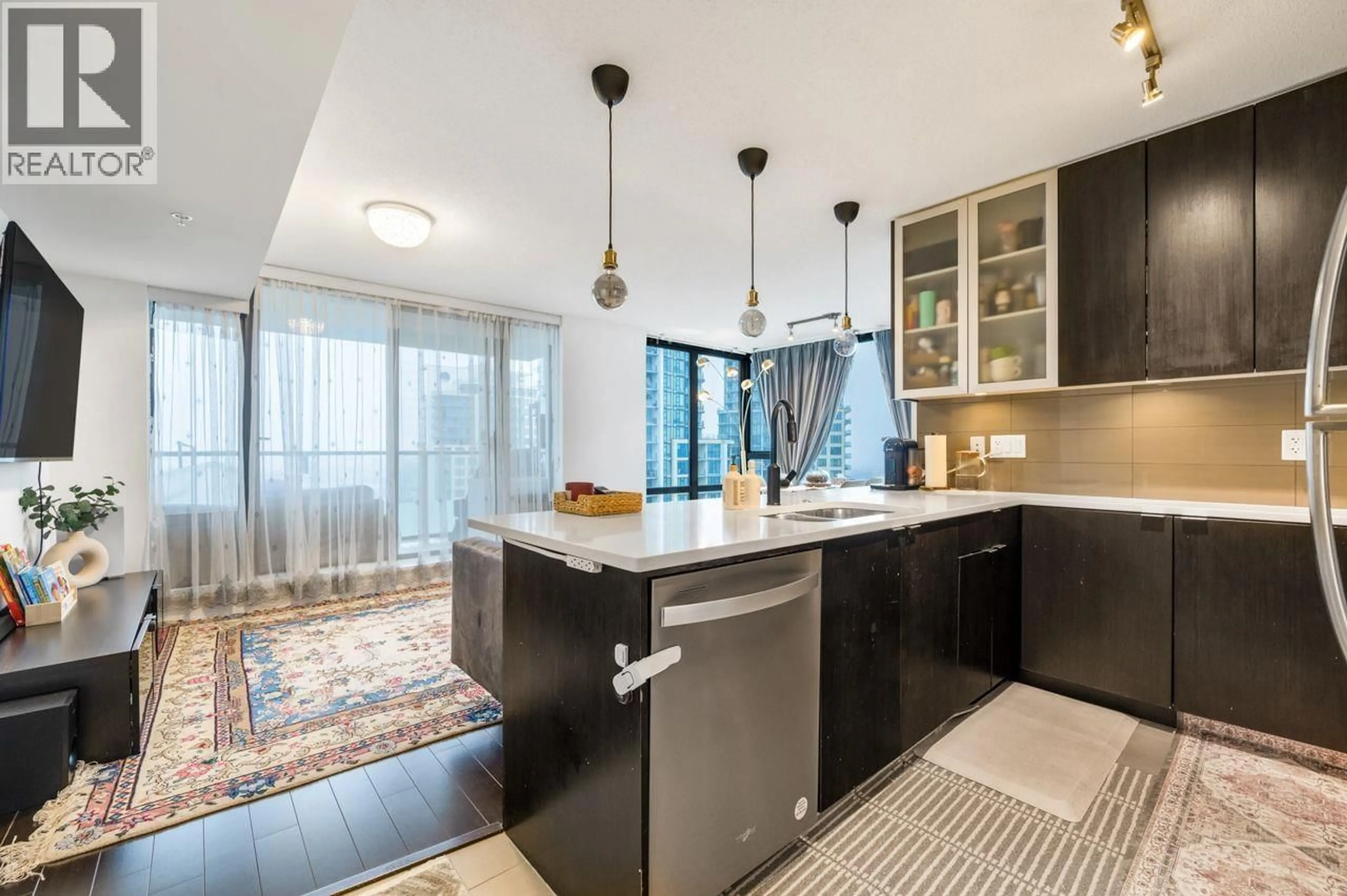 Open concept kitchen, ceramic/tile floor for 2503 - 7328 ARCOLA STREET, Burnaby British Columbia V5E0A7