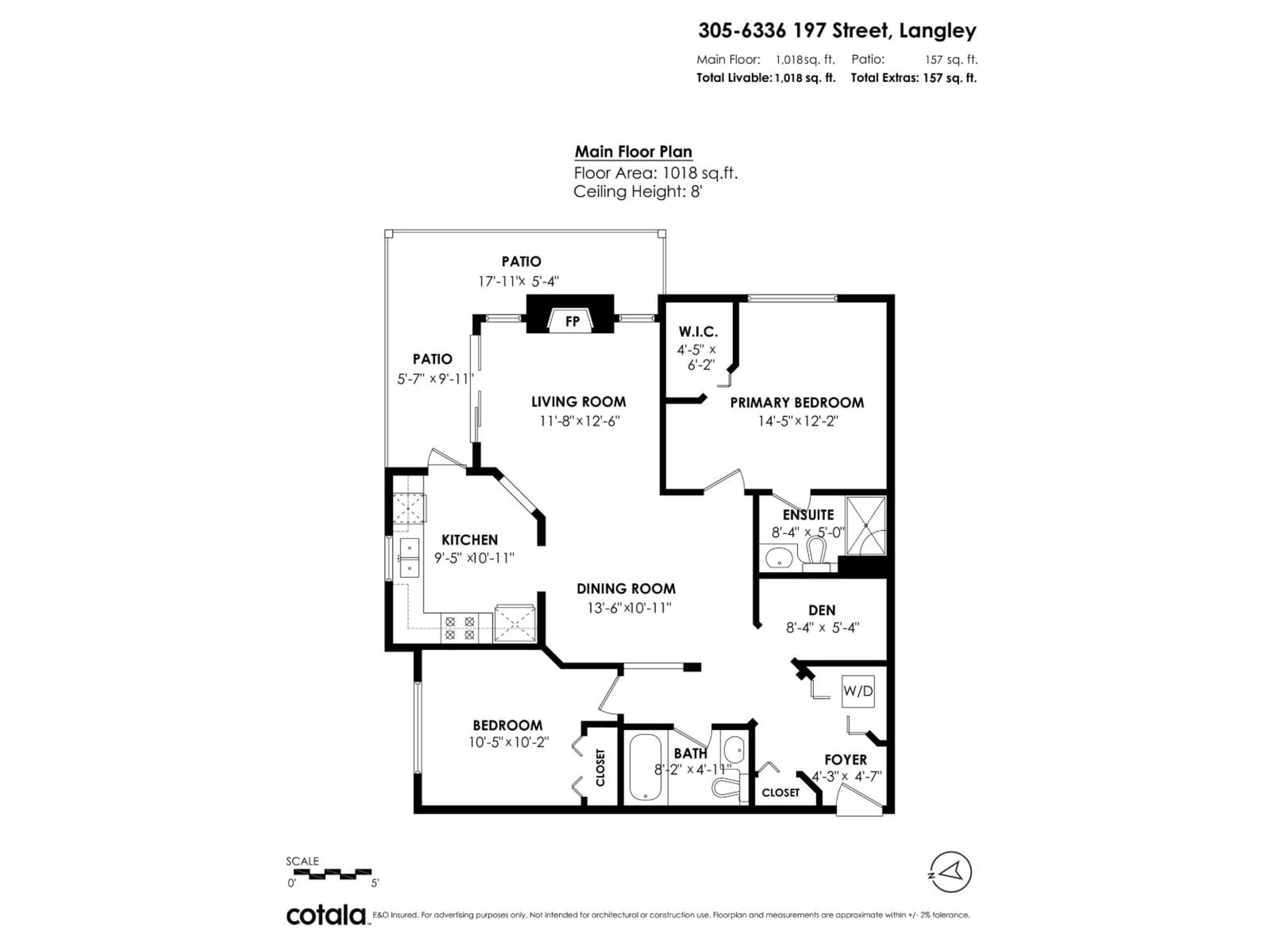 Floor plan for 305 - 6336 197 STREET, Langley British Columbia V2Y2T7