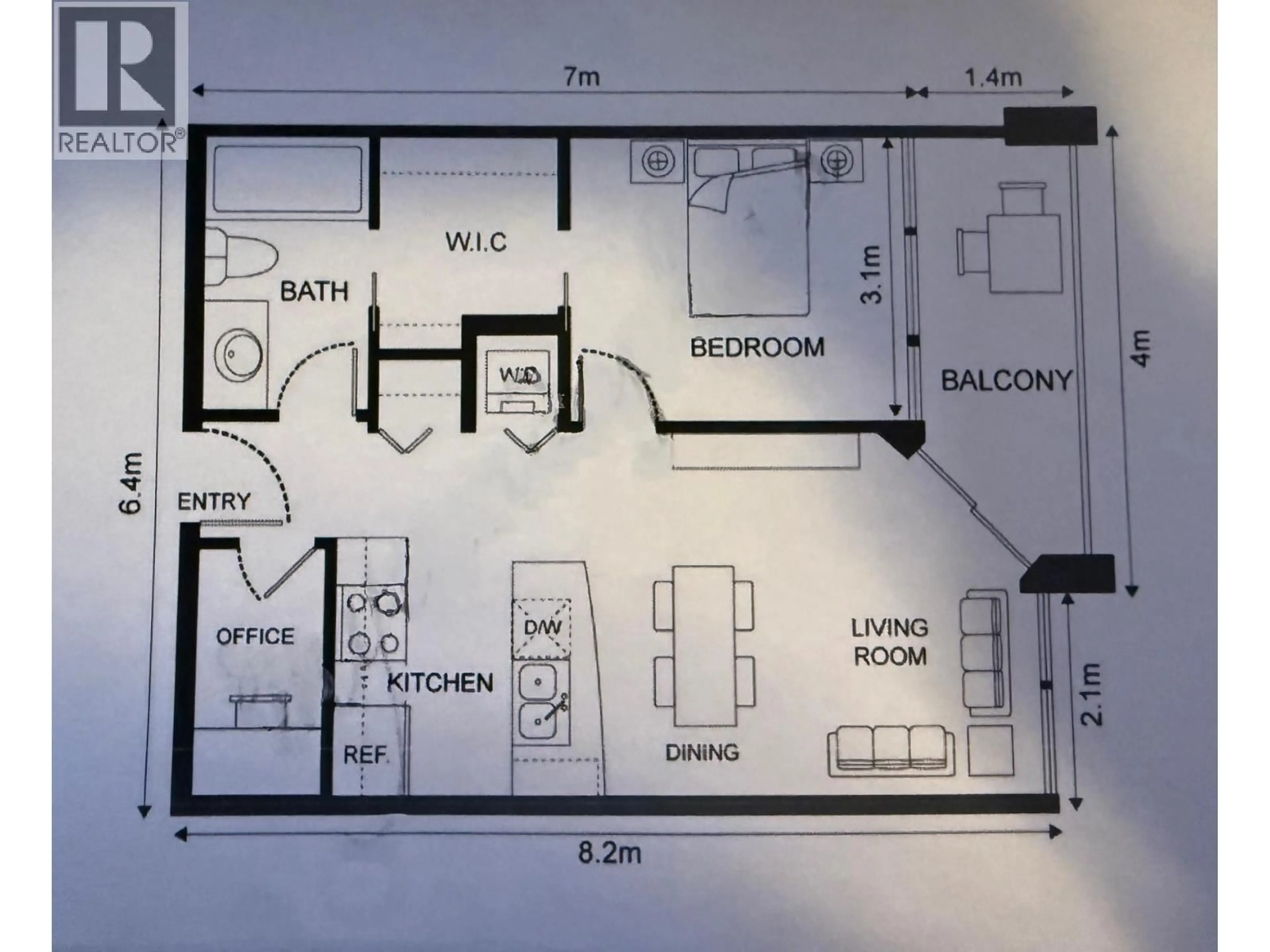 Floor plan for 2514 - 610 GRANVILLE STREET, Vancouver British Columbia V6C3T3