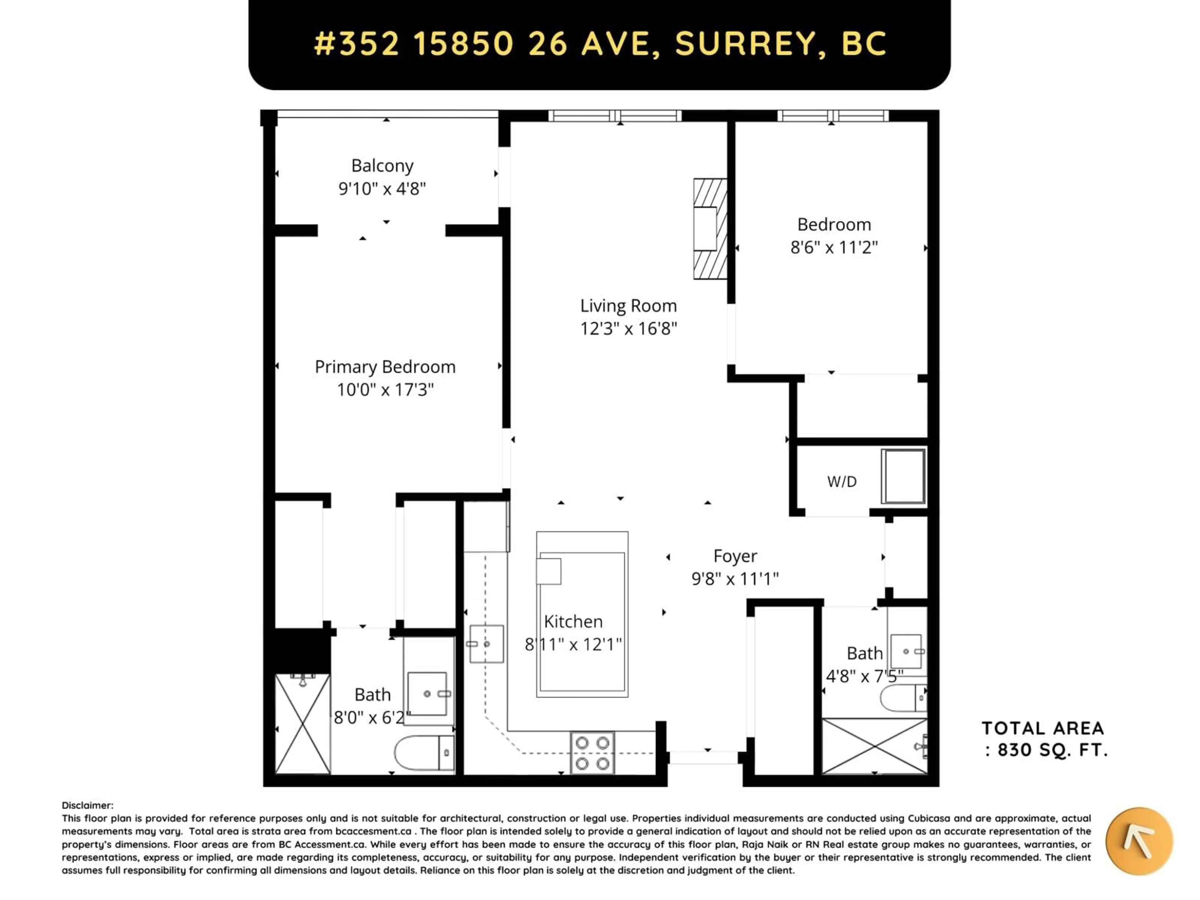 Floor plan for 352 - 15850 26 AVENUE, Surrey British Columbia V3Z2N6