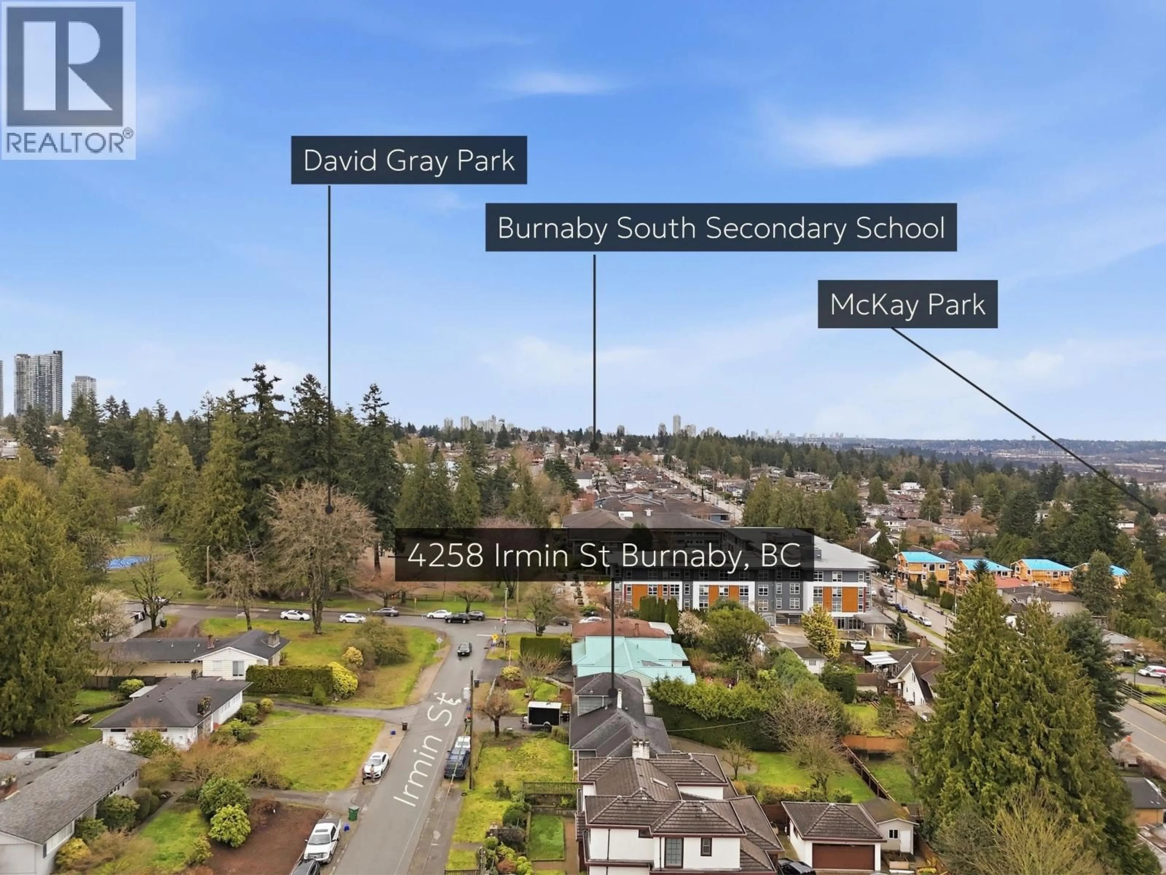 A pic from outside/outdoor area/front of a property/back of a property/a pic from drone, street for 4258 IRMIN STREET, Burnaby British Columbia V5J1X5