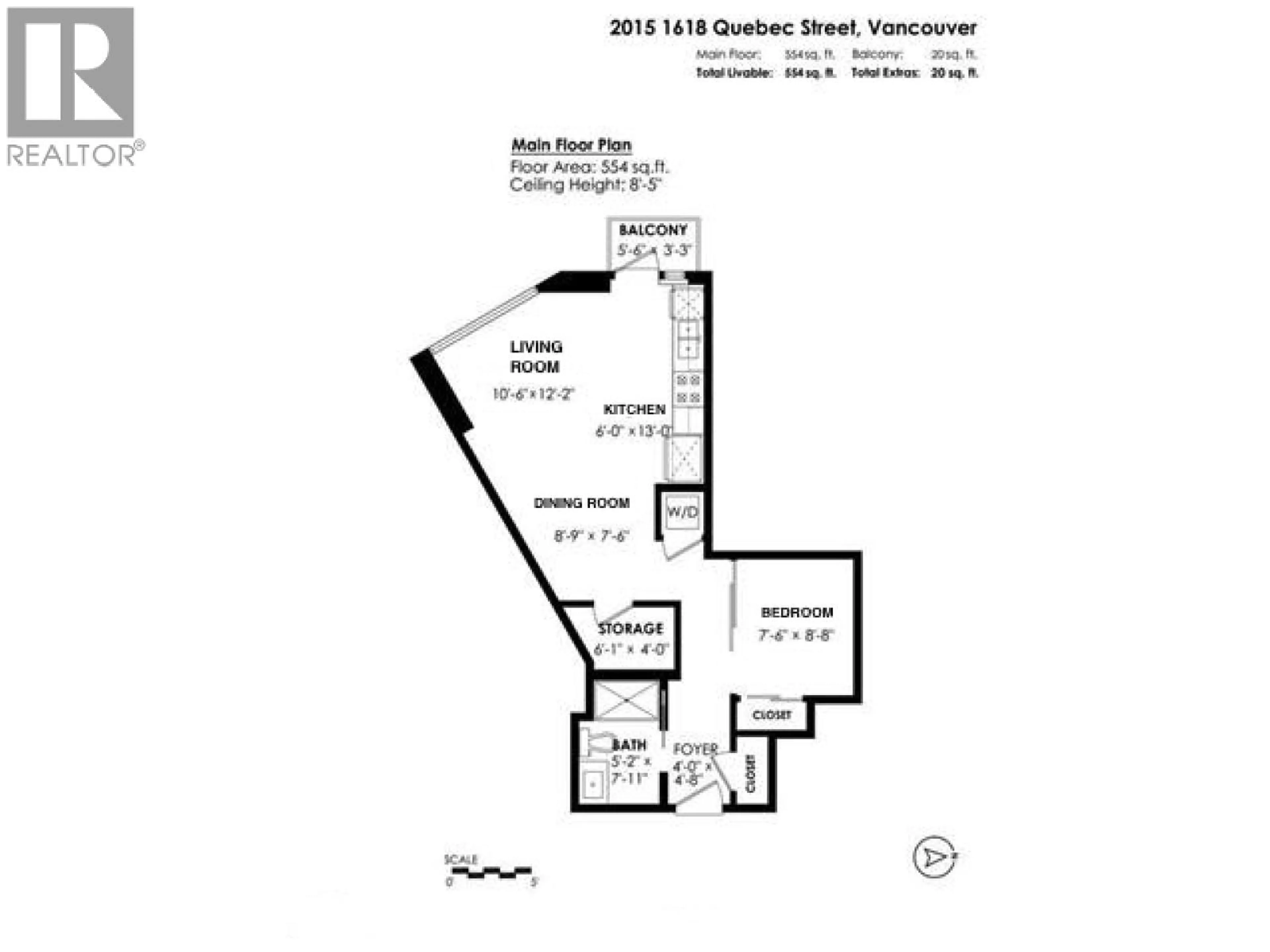 Floor plan for 2015 - 1618 QUEBEC STREET, Vancouver British Columbia V6A0C5
