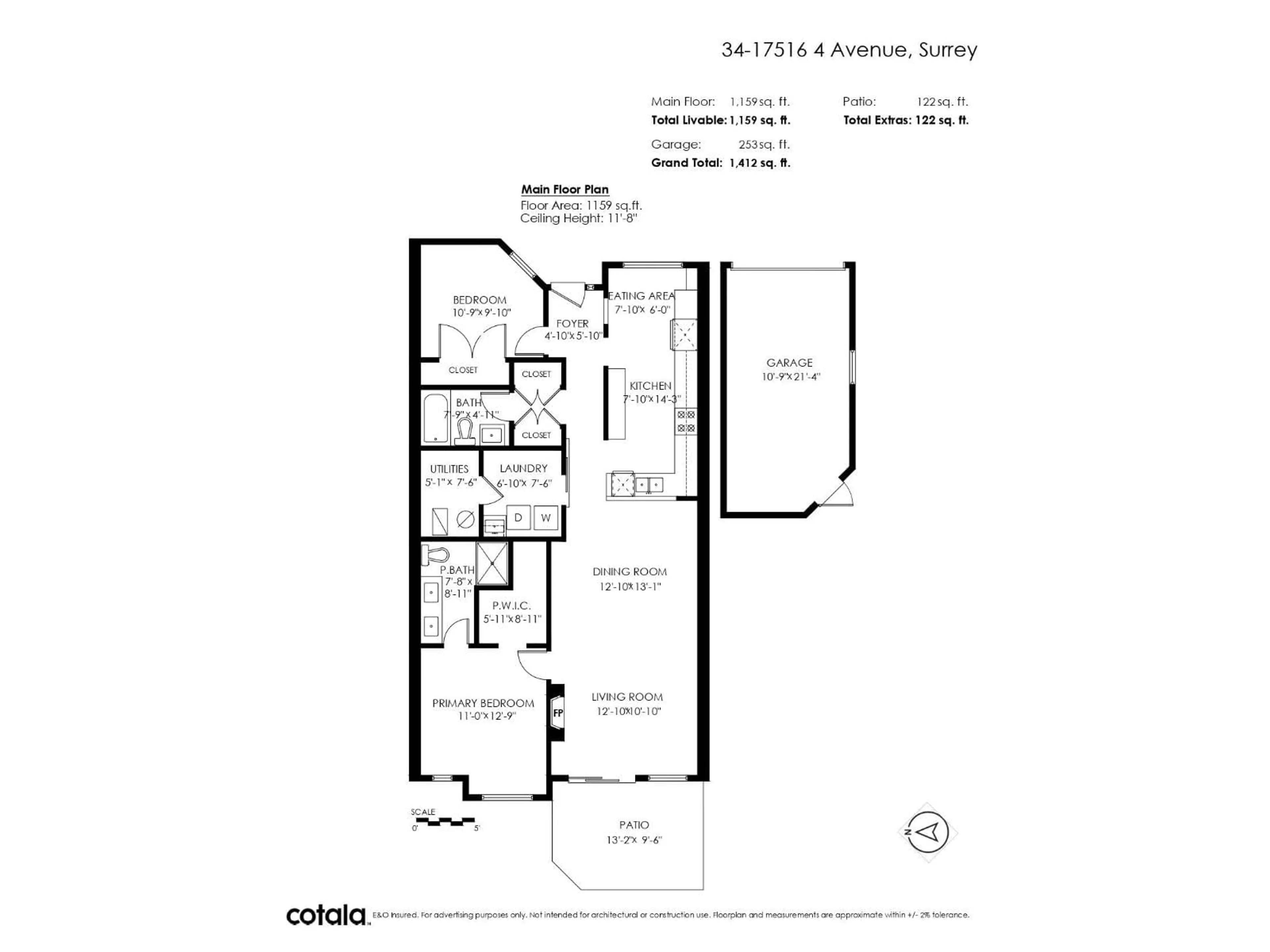 Floor plan for 34 - 17516 4 AVENUE, Surrey British Columbia V3S0R9