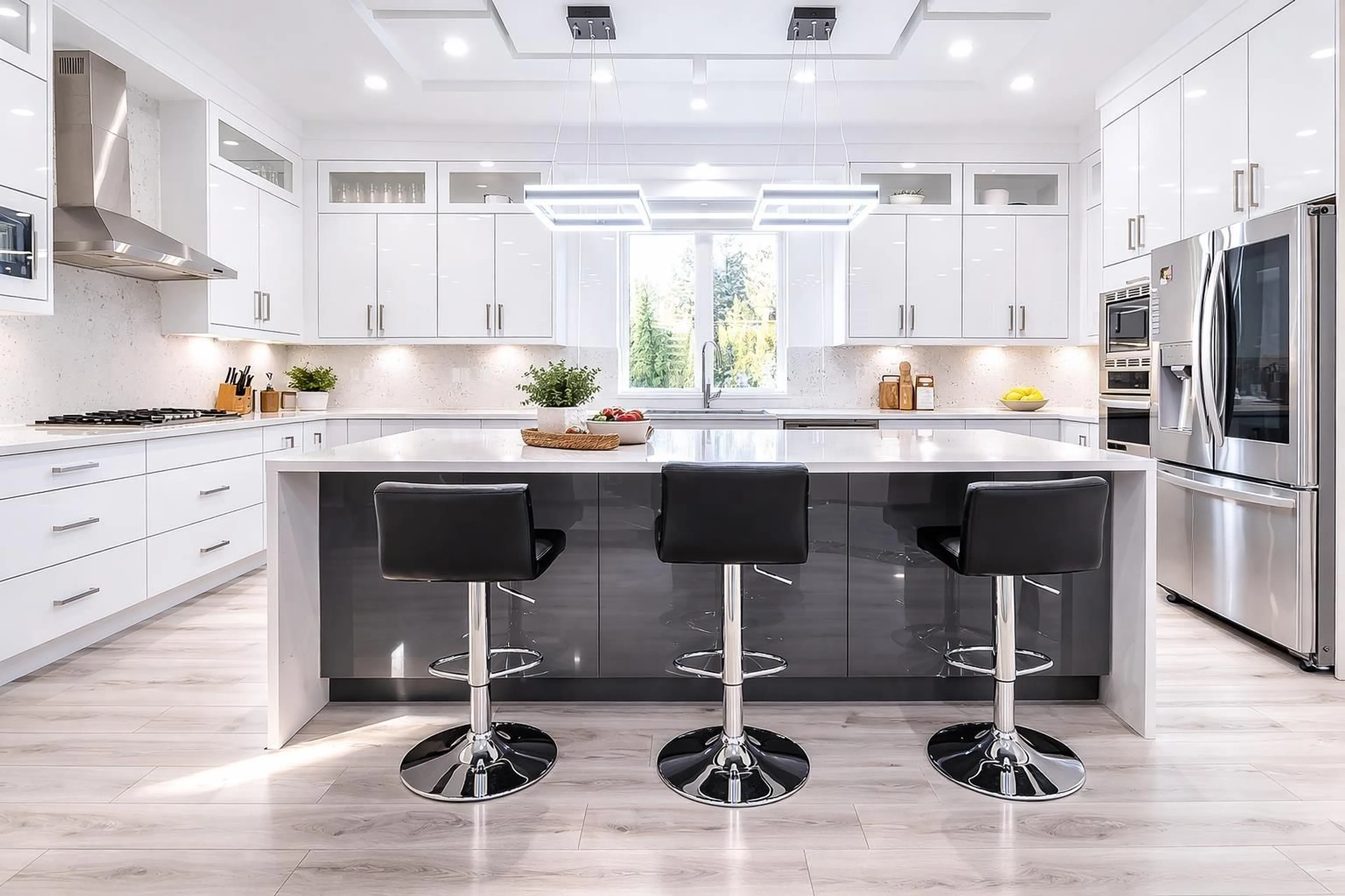 Contemporary kitchen, ceramic/tile floor for 7079 194A STREET, Surrey British Columbia V4N1N2