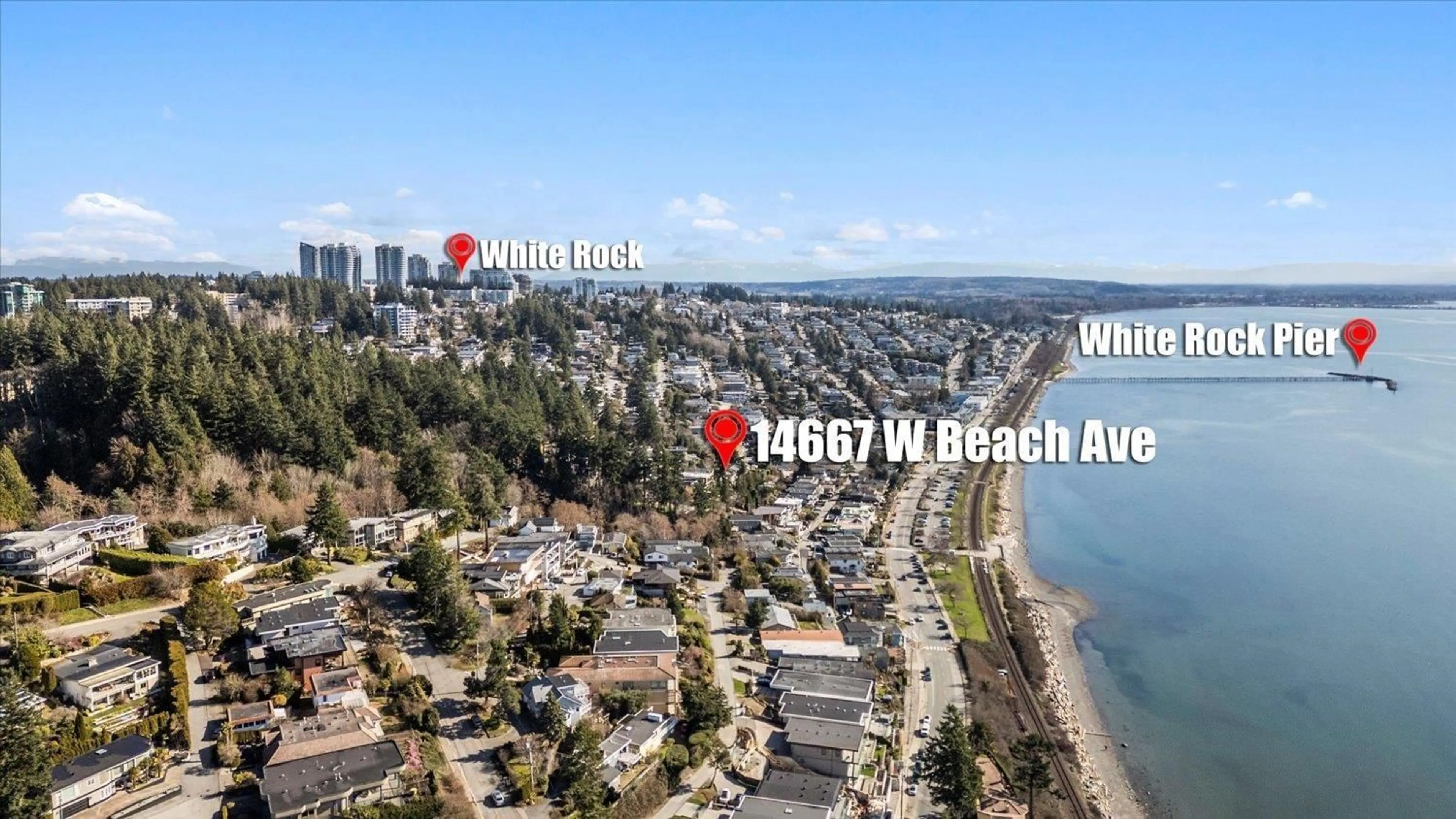 A pic from outside/outdoor area/front of a property/back of a property/a pic from drone, water/lake/river/ocean view for 14667 BEACH AVENUE WEST, White Rock British Columbia V4B2T9