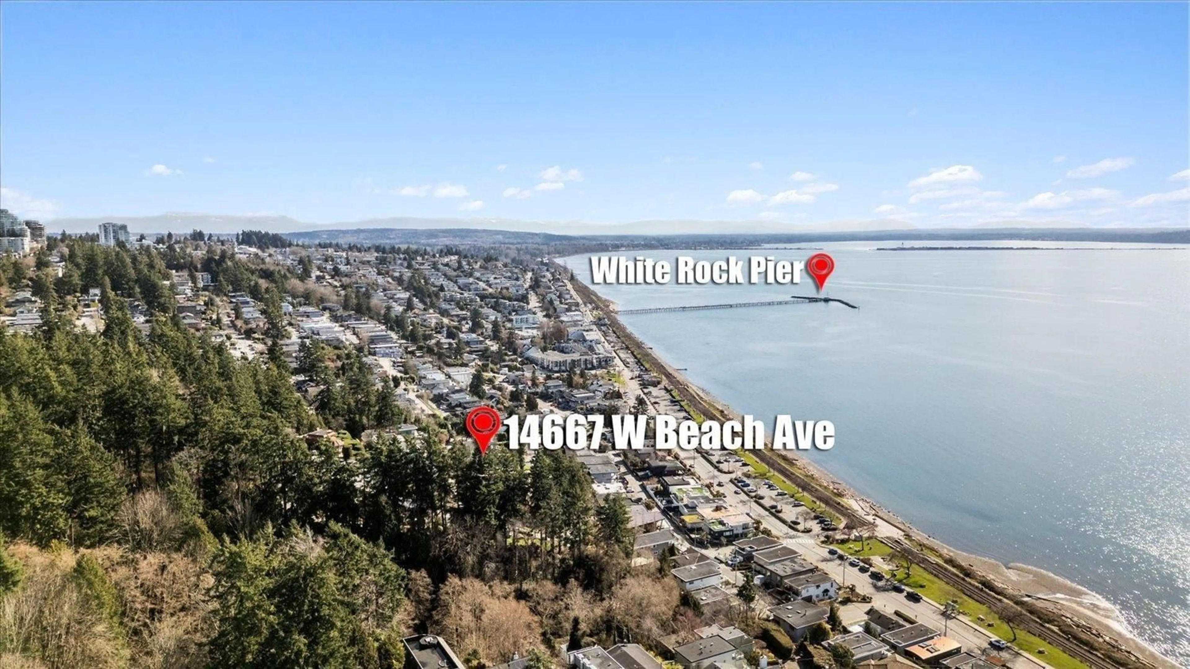 A pic from outside/outdoor area/front of a property/back of a property/a pic from drone, water/lake/river/ocean view for 14667 BEACH AVENUE WEST, White Rock British Columbia V4B2T9