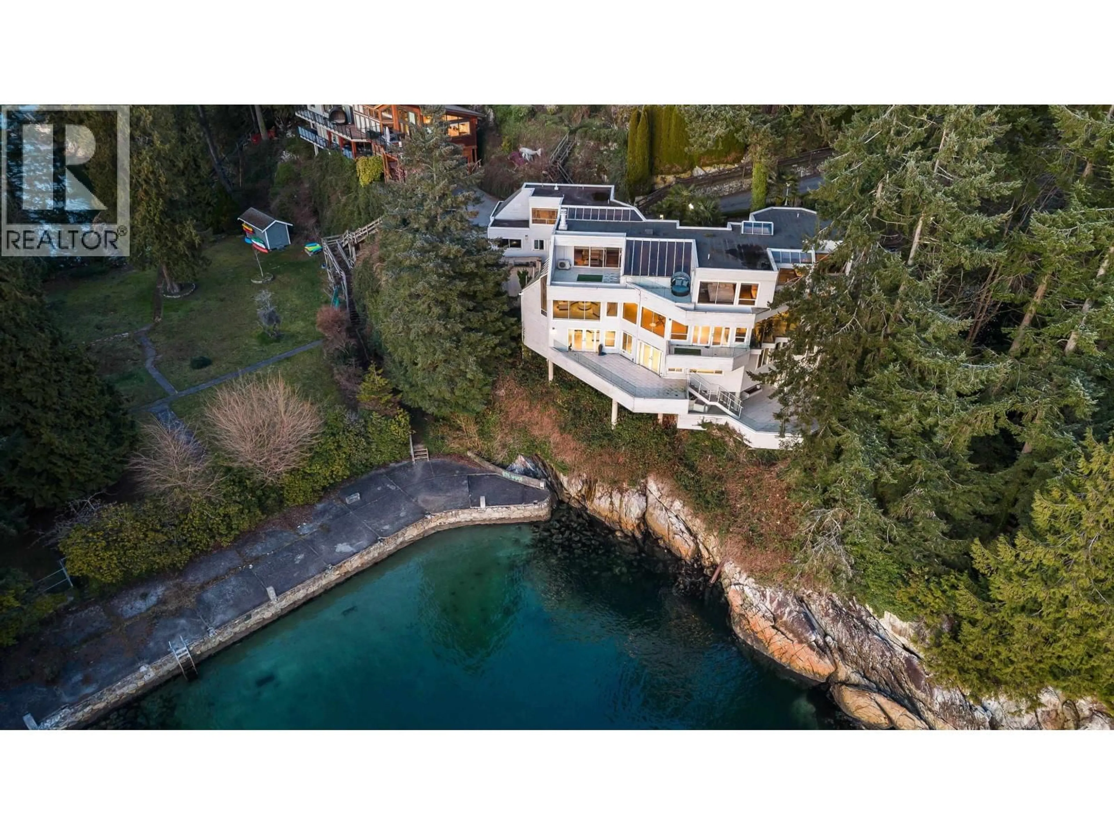 A pic from outside/outdoor area/front of a property/back of a property/a pic from drone, water/lake/river/ocean view for 5530 PARTHENON PLACE, West Vancouver British Columbia V7W2V7