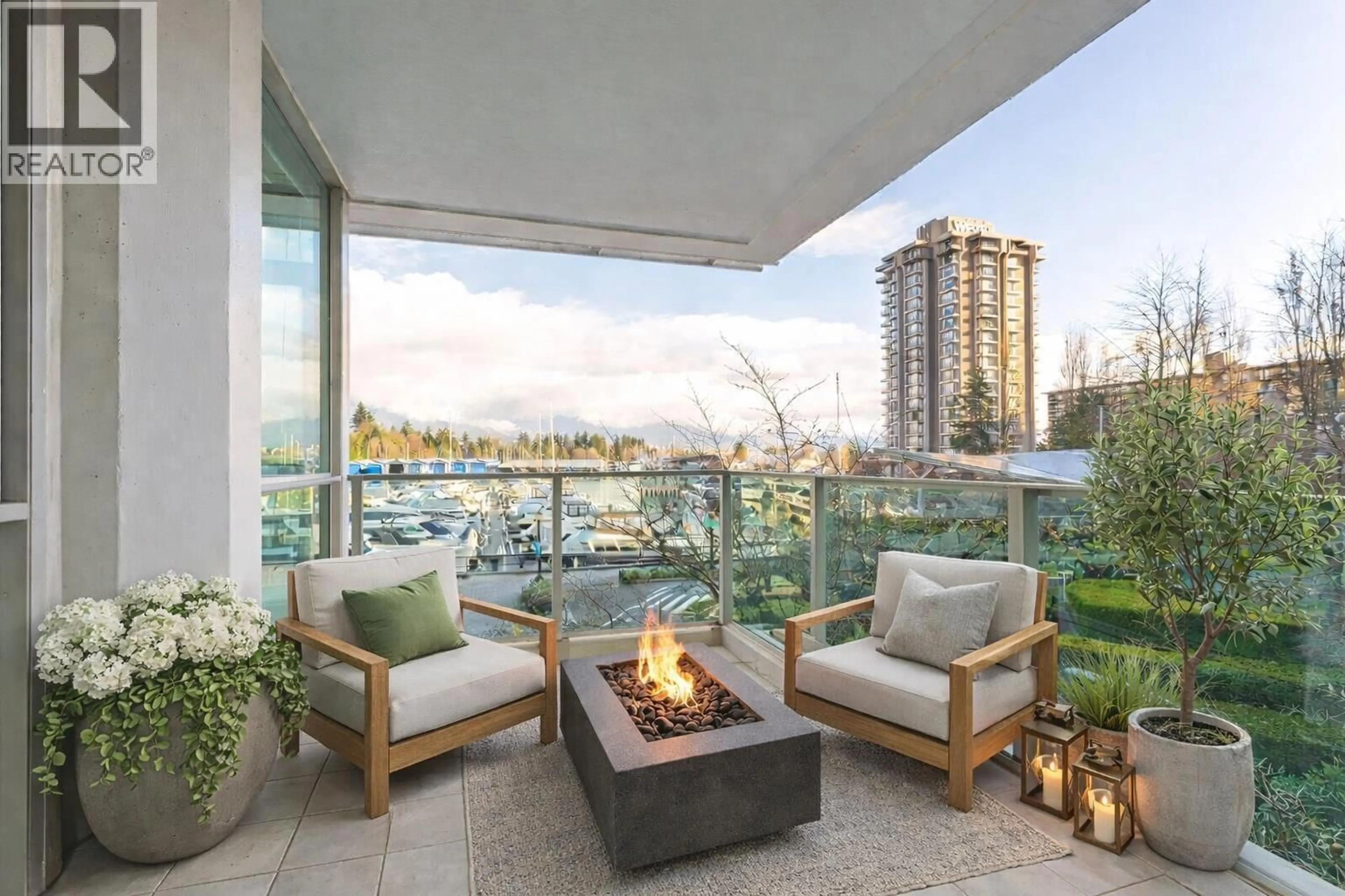 Patio, water/lake/river/ocean view for 205 - 1717 BAYSHORE DRIVE, Vancouver British Columbia V6G3H3