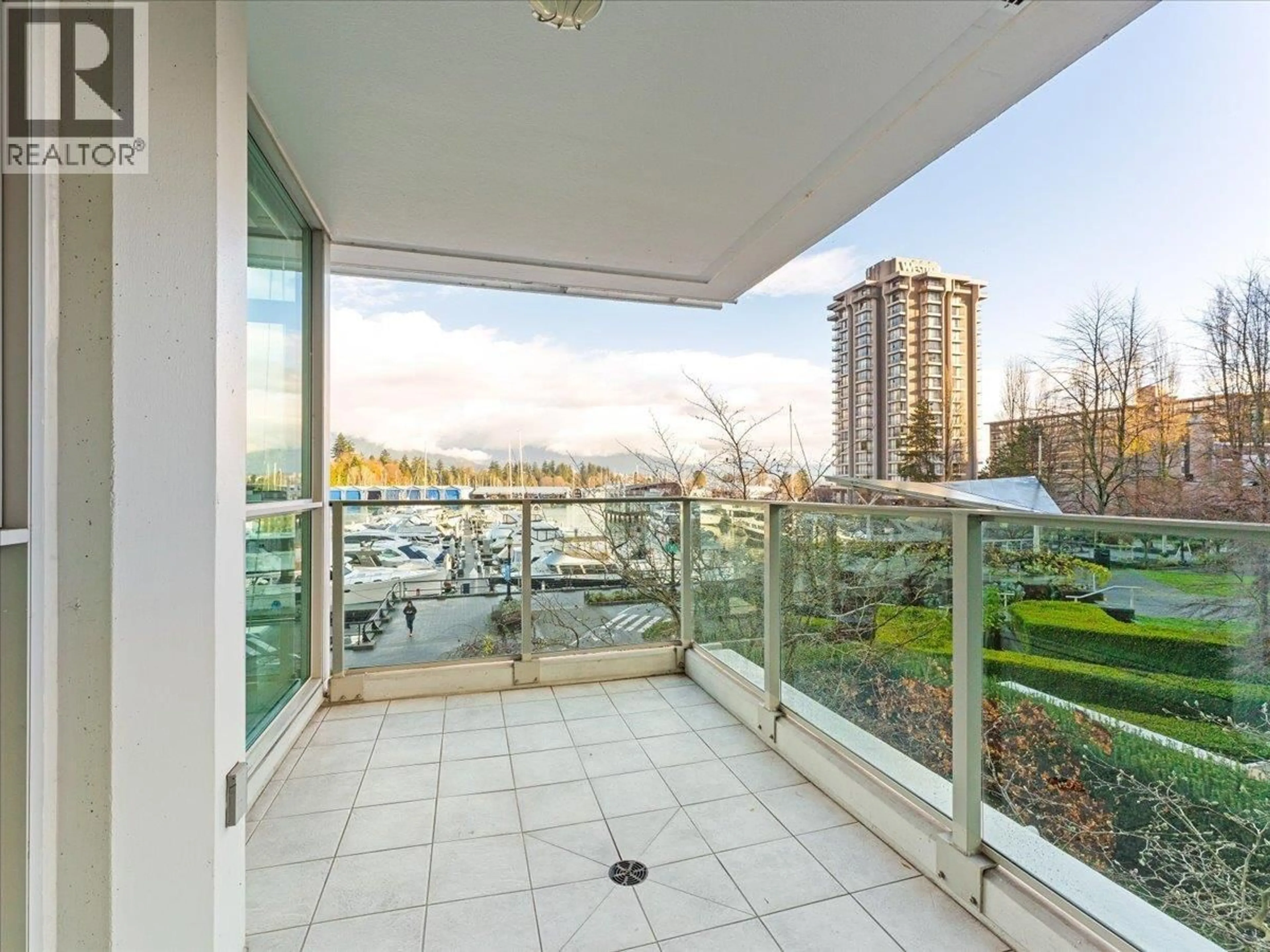 Balcony in the apartment, water/lake/river/ocean view for 205 - 1717 BAYSHORE DRIVE, Vancouver British Columbia V6G3H3
