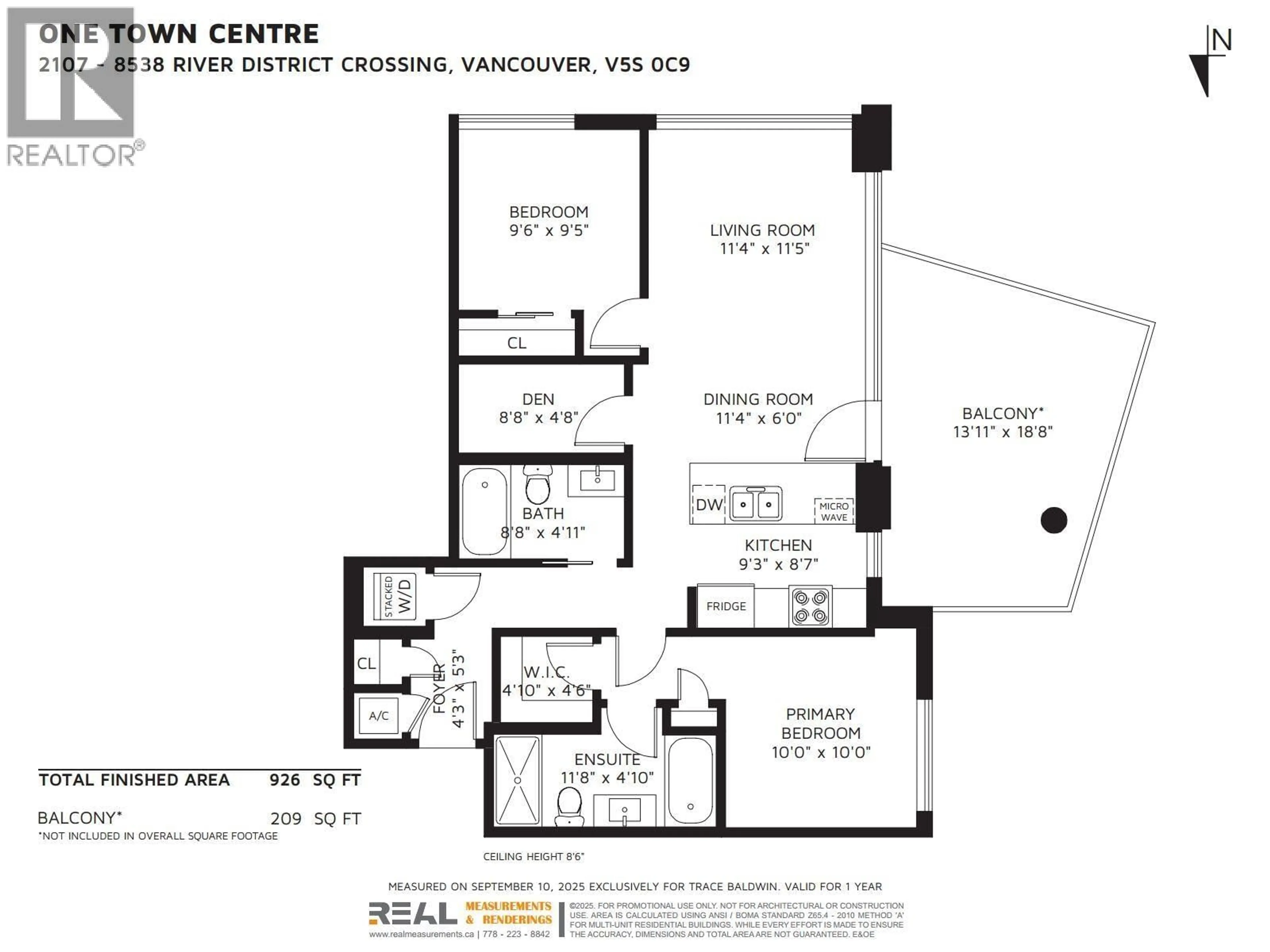 Floor plan for 2107 - 8538 RIVER DISTRICT CROSSING, Vancouver British Columbia V5S0C9