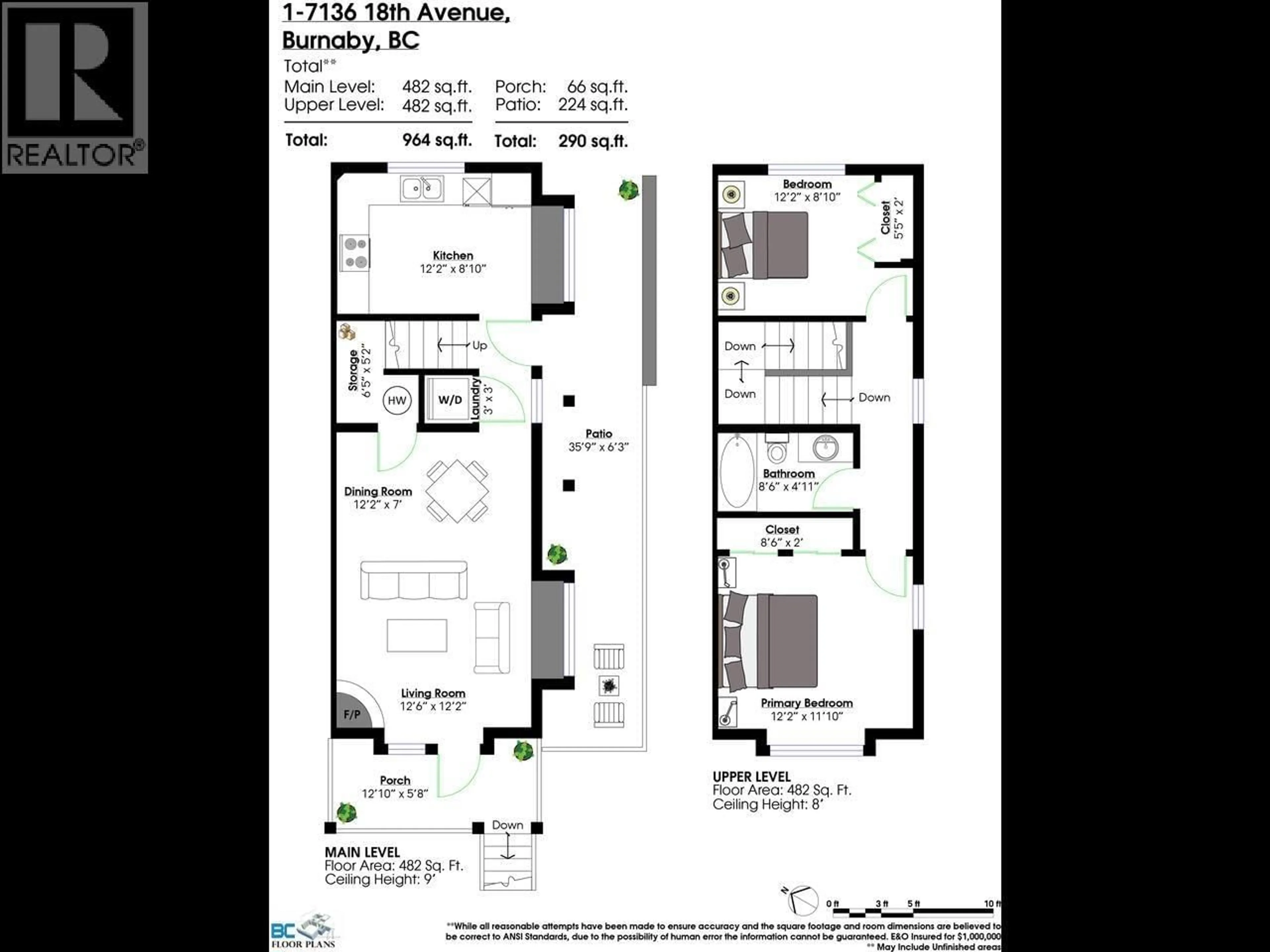 Floor plan for 1 - 7136 18TH AVENUE, Burnaby British Columbia V3N1H1