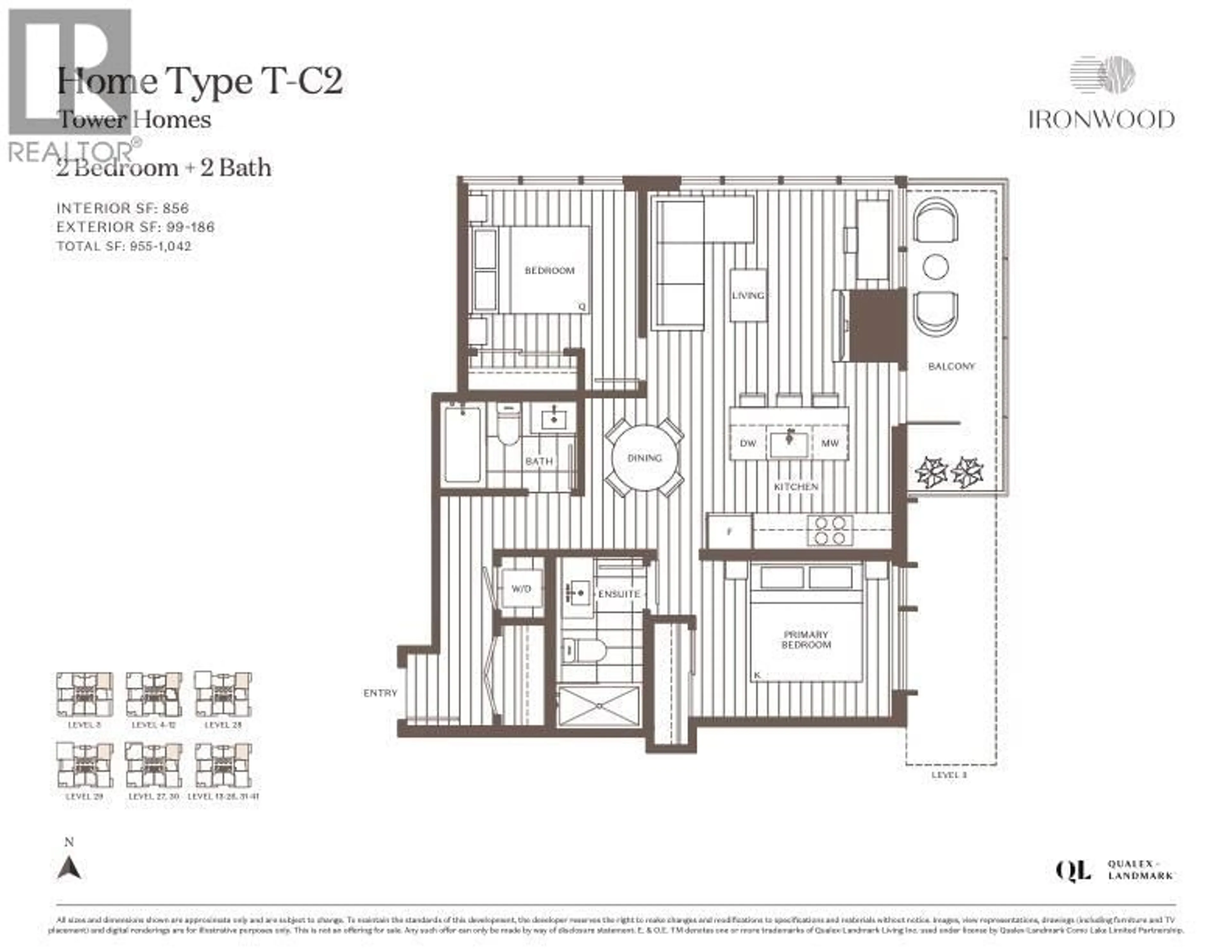 Floor plan for 602 - 609 TYNDALL STREET, Coquitlam British Columbia V3J3S8