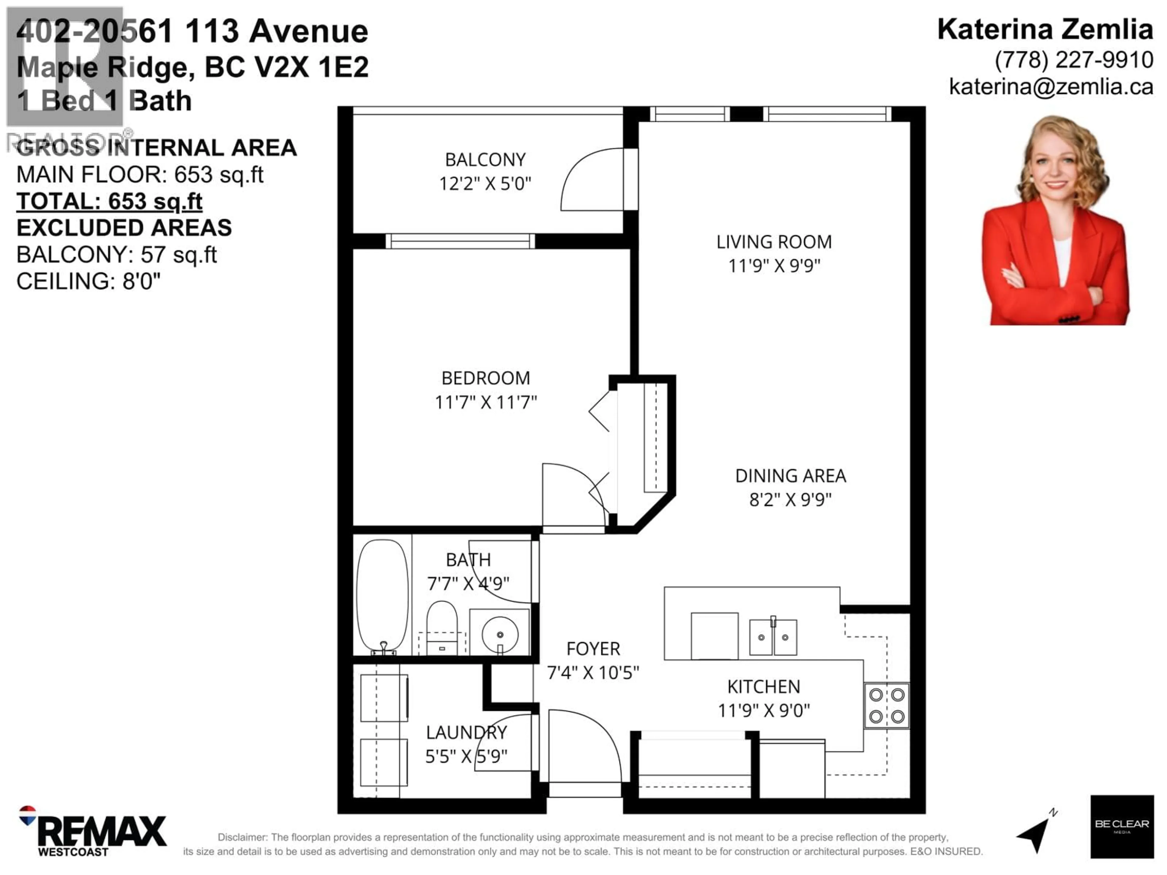 Floor plan for 402 - 20561 113 AVENUE, Maple Ridge British Columbia V2X1E2