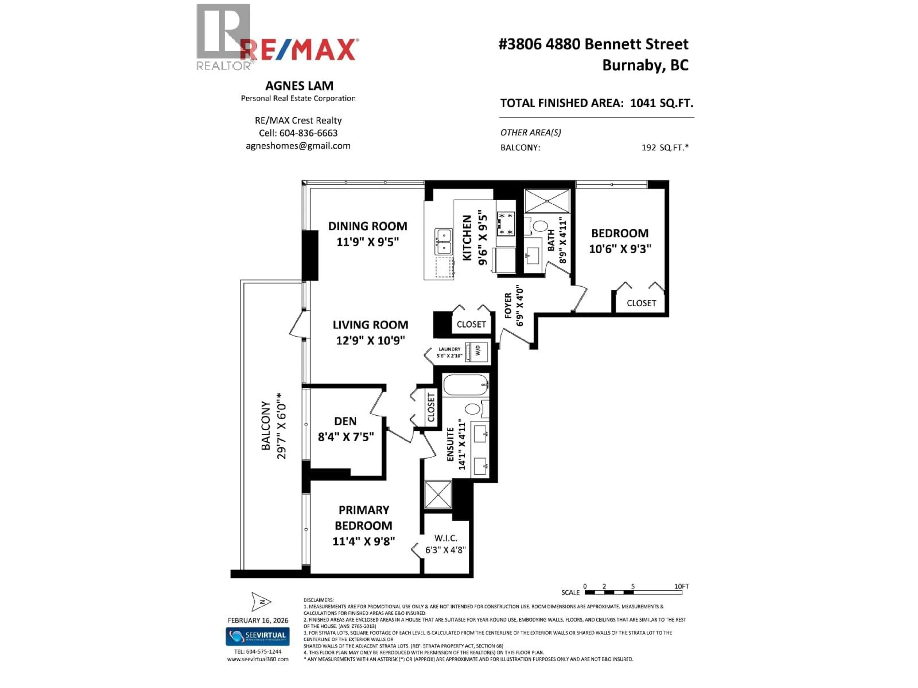 Floor plan for 3806 - 4880 BENNETT STREET, Burnaby British Columbia V5H0C1