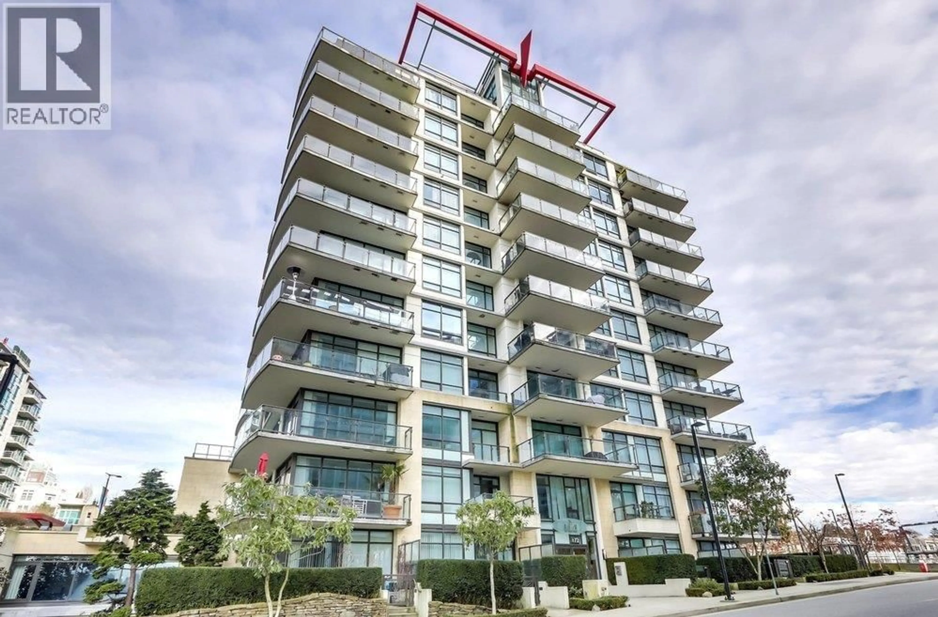 A pic from outside/outdoor area/front of a property/back of a property/a pic from drone, building for 1102 - 172 VICTORY SHIP WAY, North Vancouver British Columbia V7L0B5