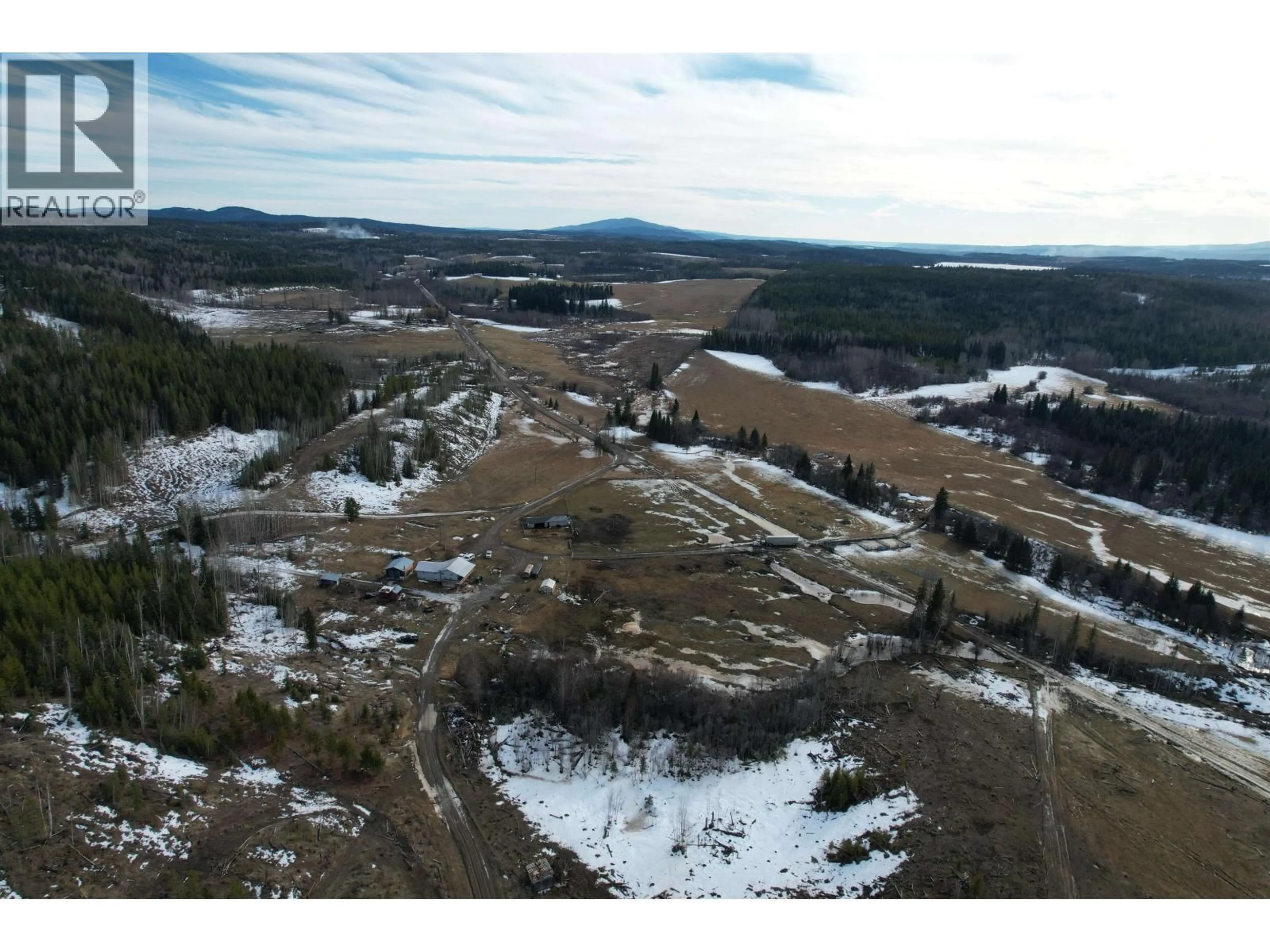 A pic from outside/outdoor area/front of a property/back of a property/a pic from drone, mountain view for 5951 CLOUSTON ROAD, Quesnel British Columbia V2J6X9