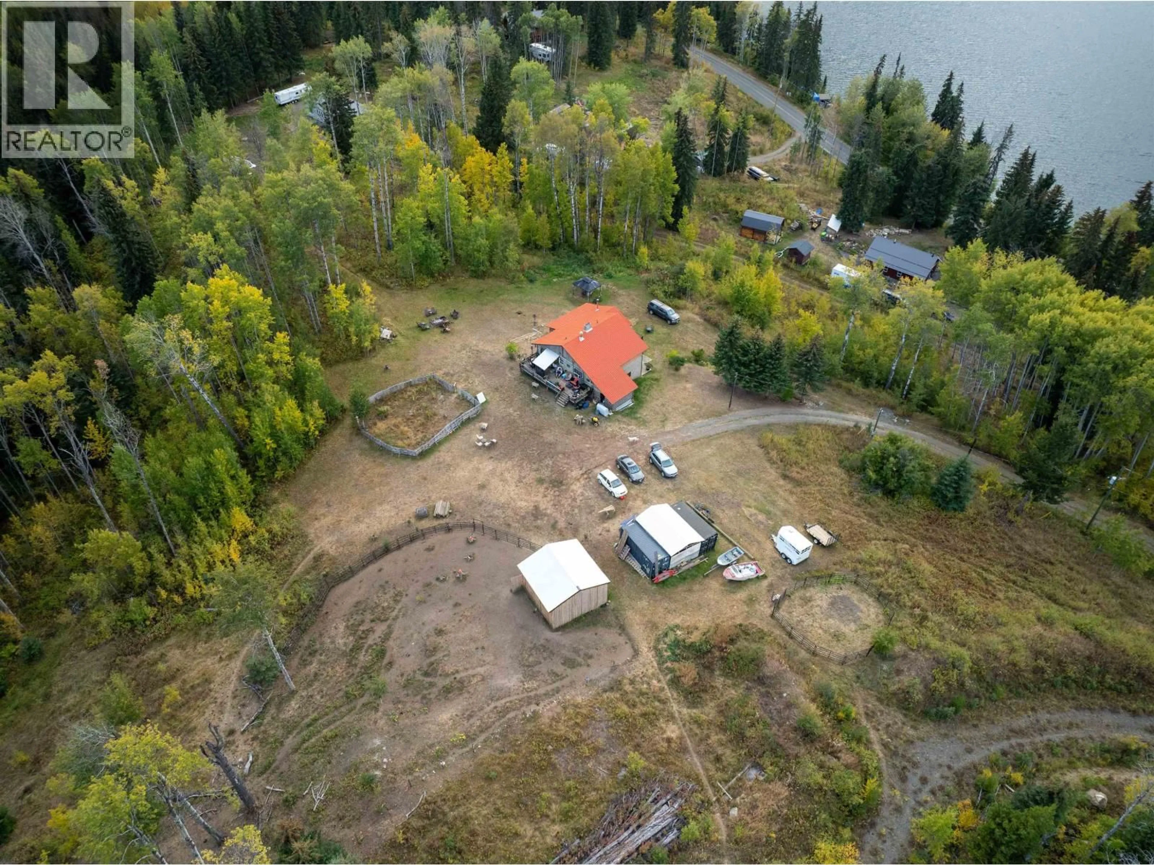 A pic from outside/outdoor area/front of a property/back of a property/a pic from drone, unknown for 8399 BRIDGE LAKE ROAD, Bridge Lake British Columbia V0K1X2