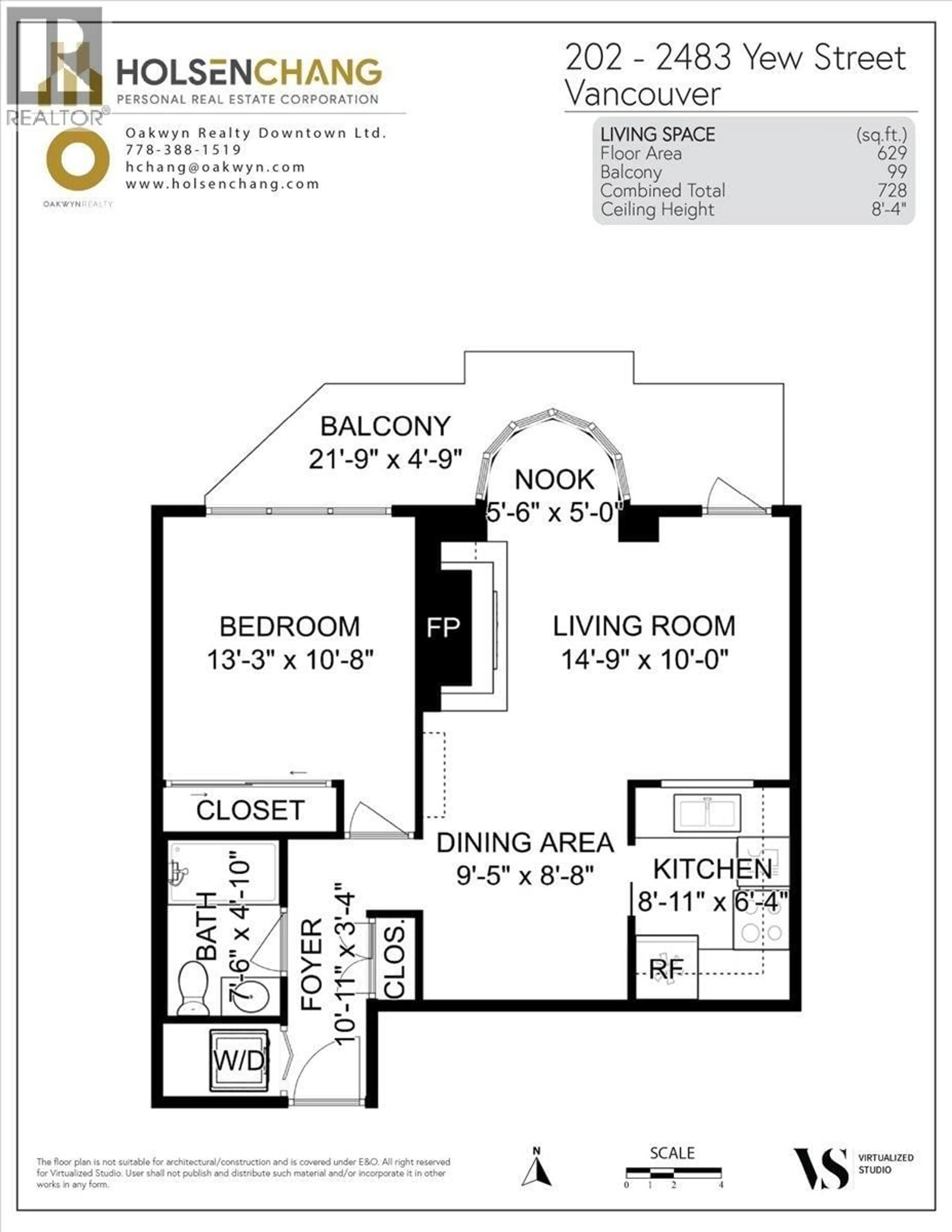Floor plan for 202 - 2483 YEW STREET, Vancouver British Columbia V6K3H3