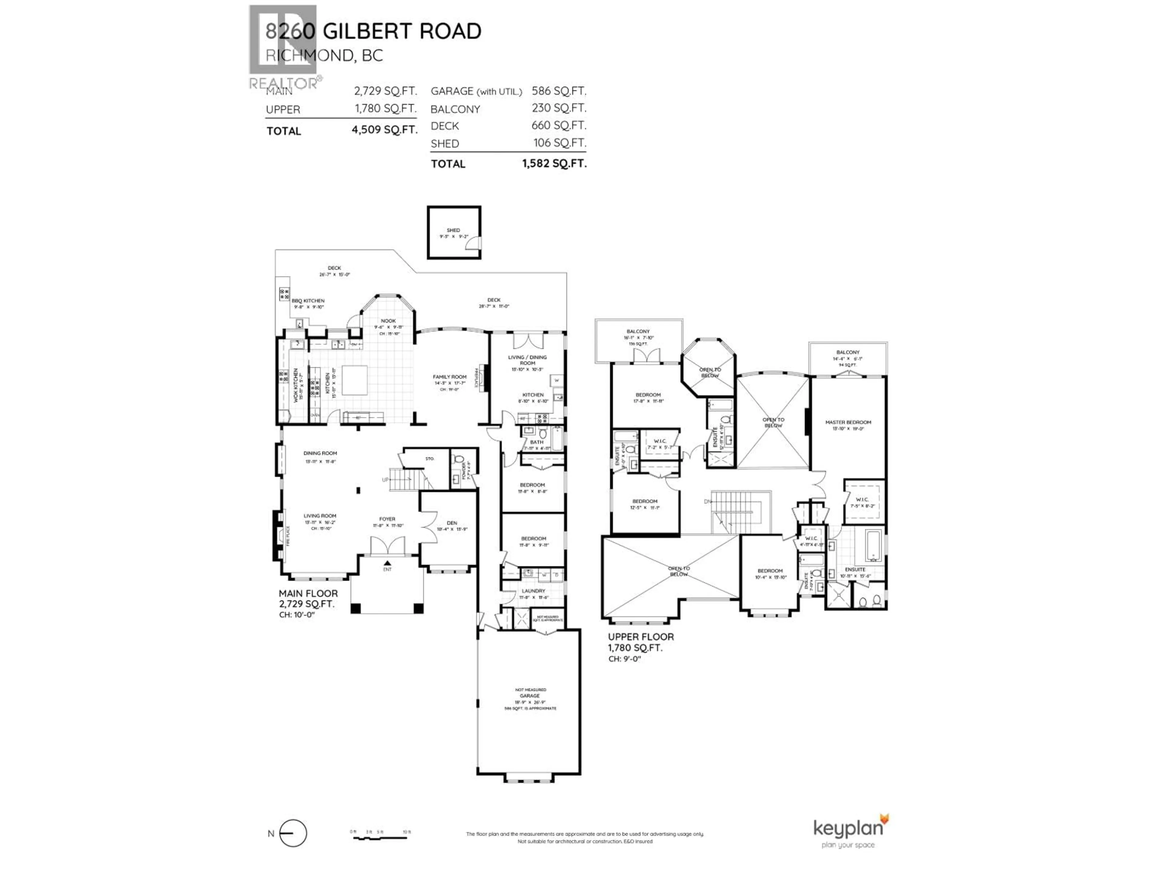 Floor plan for 8260 GILBERT ROAD, Richmond British Columbia V7C3W7