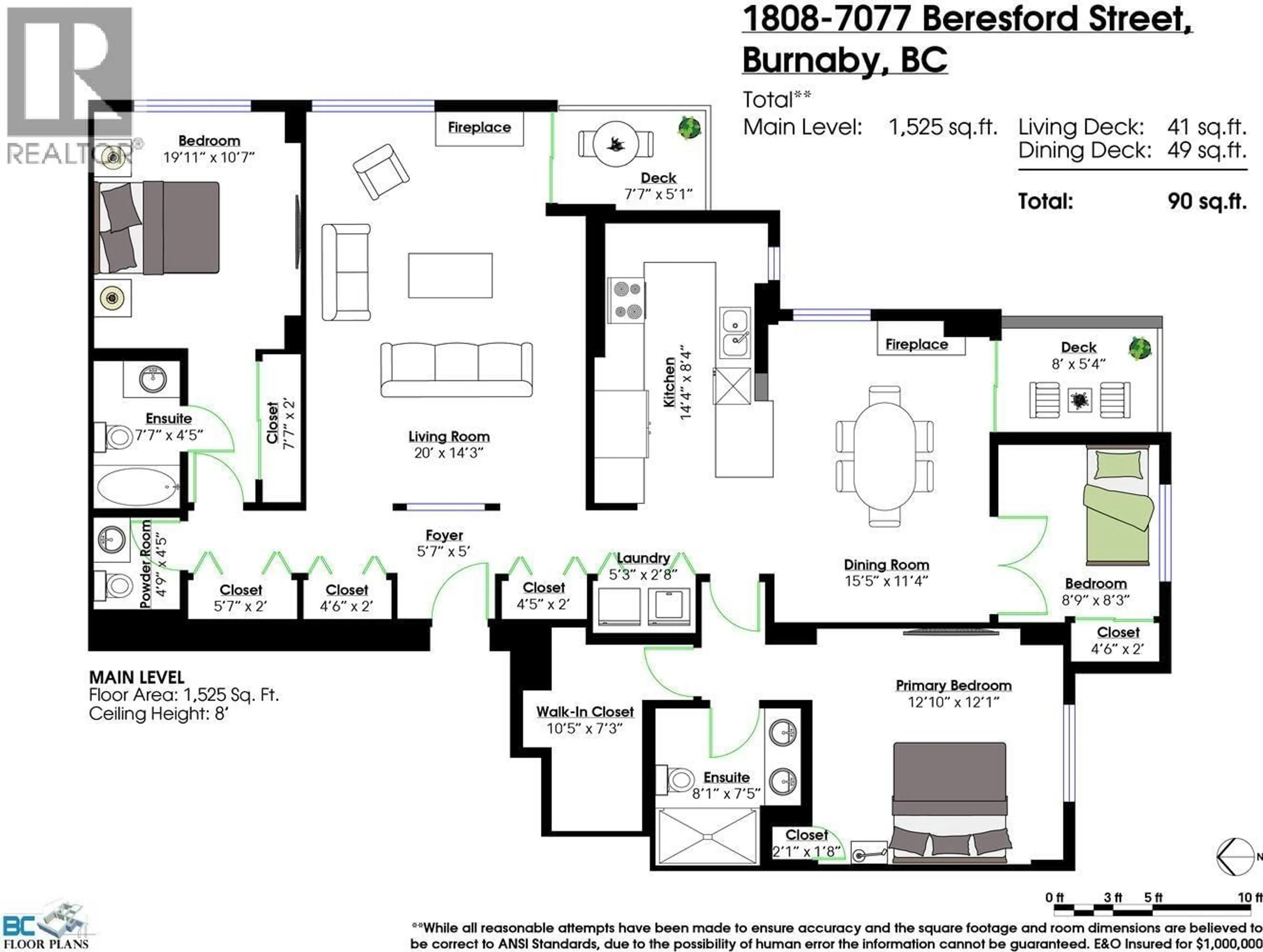Floor plan for 1808 - 7077 BERESFORD STREET, Burnaby British Columbia V5E4J5