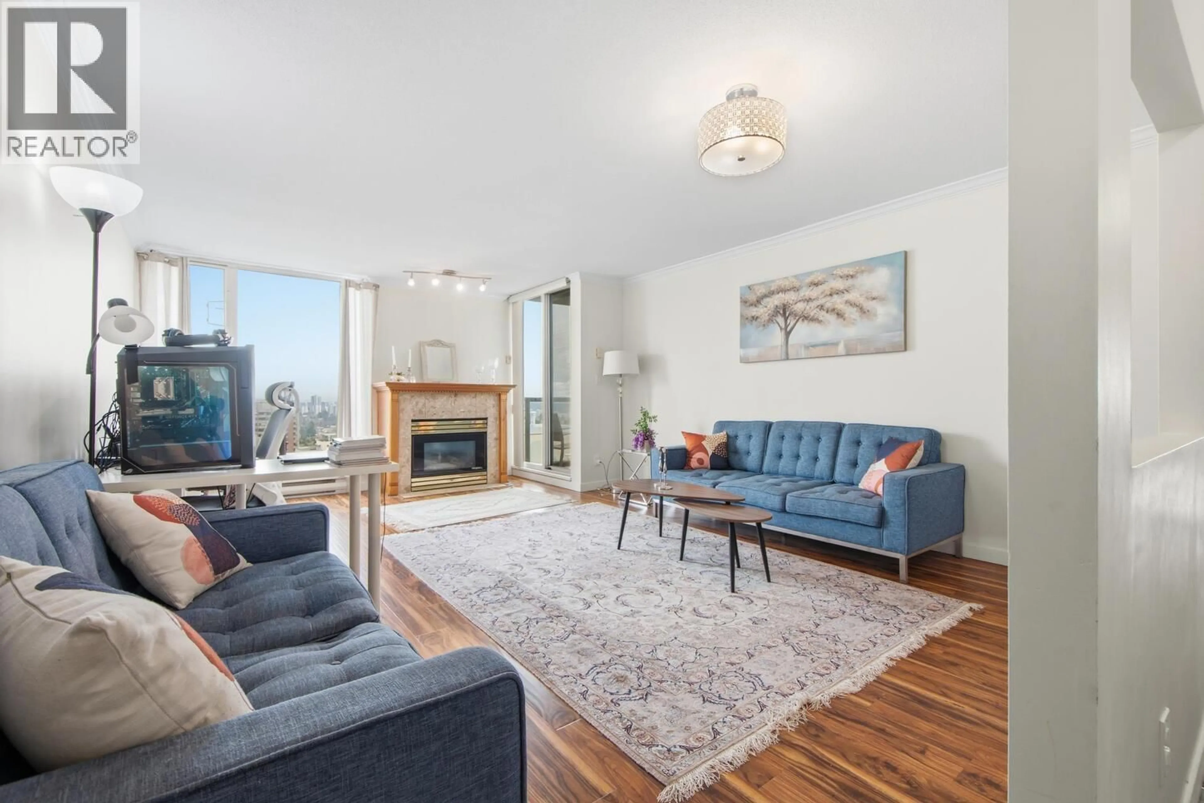 Living room with furniture, wood/laminate floor for 1808 - 7077 BERESFORD STREET, Burnaby British Columbia V5E4J5