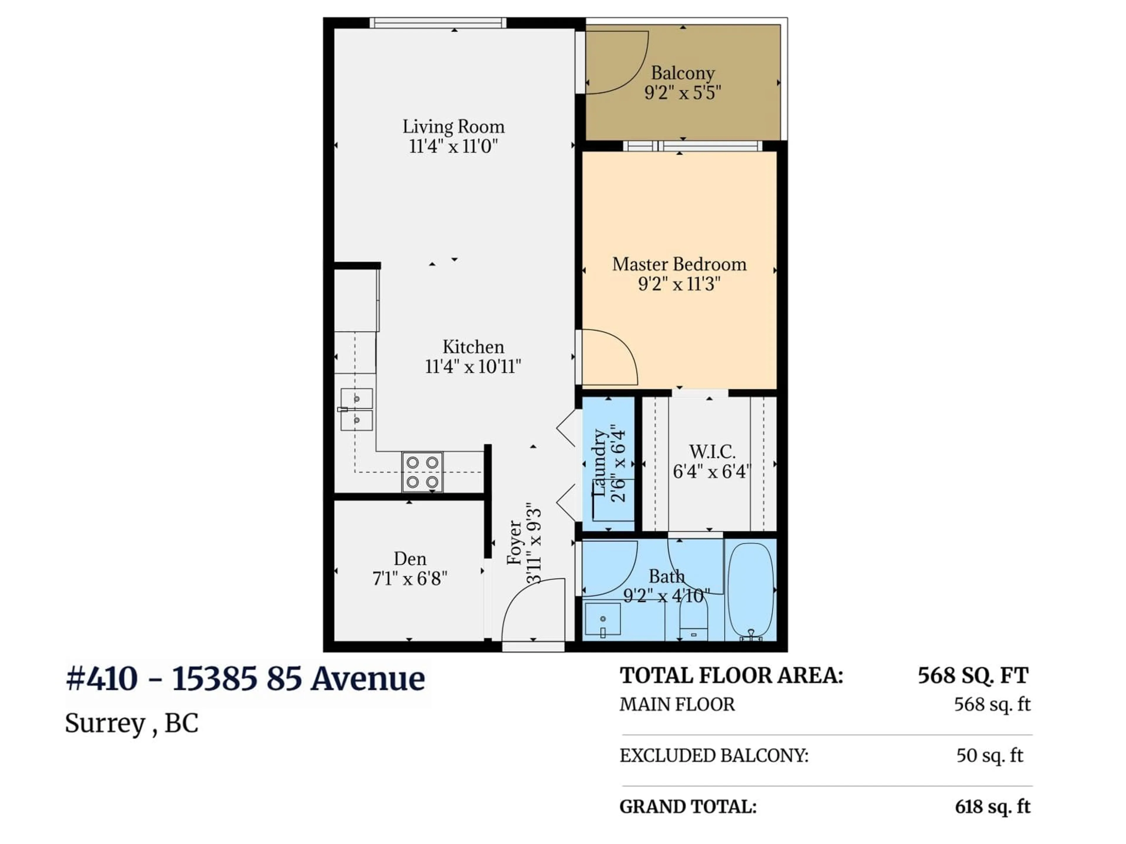Floor plan for 410 - 15835 85 AVENUE, Surrey British Columbia V4N0Y2