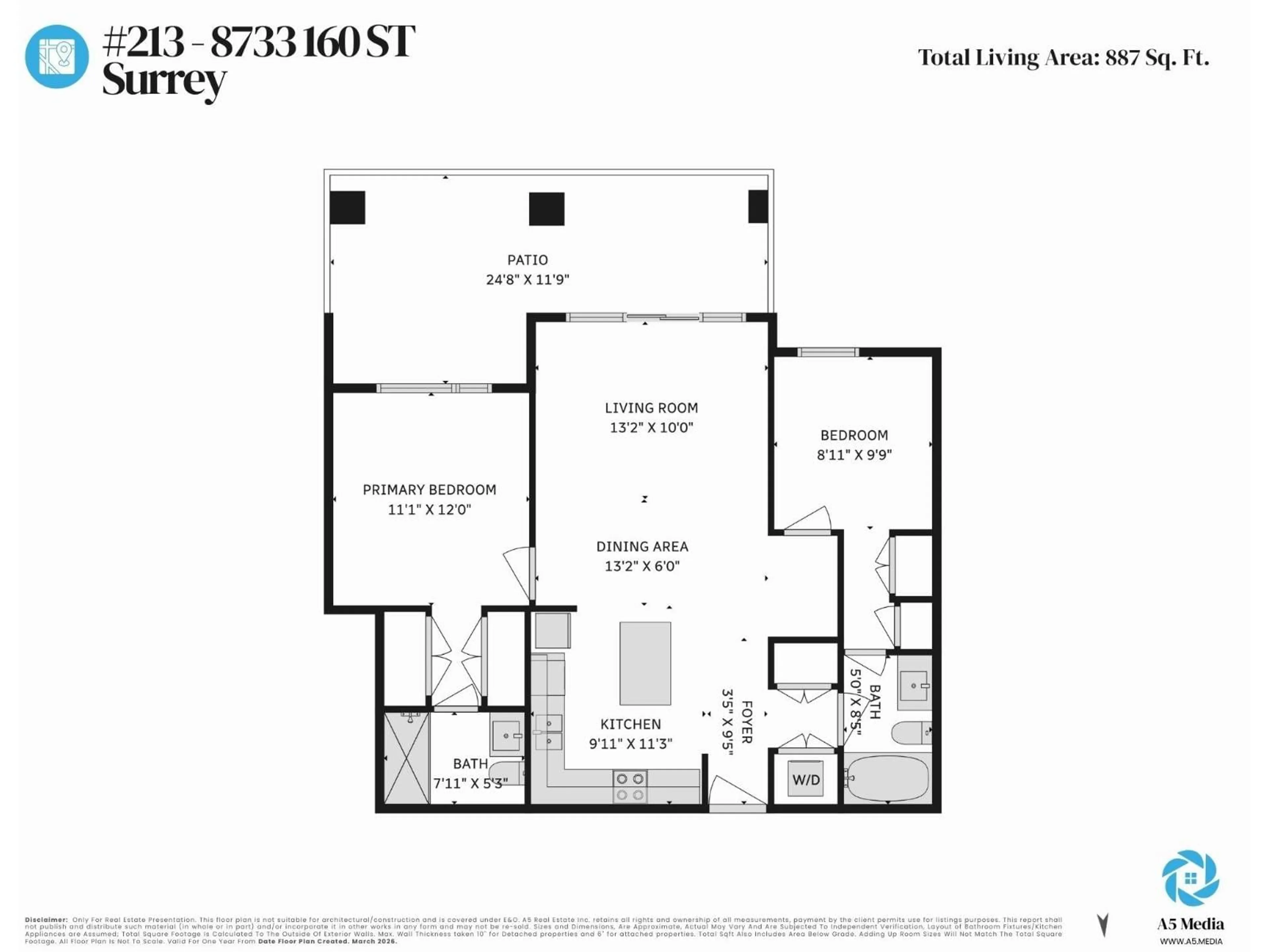 Floor plan for 213 - 8733 160 STREET, Surrey British Columbia V4N6P9