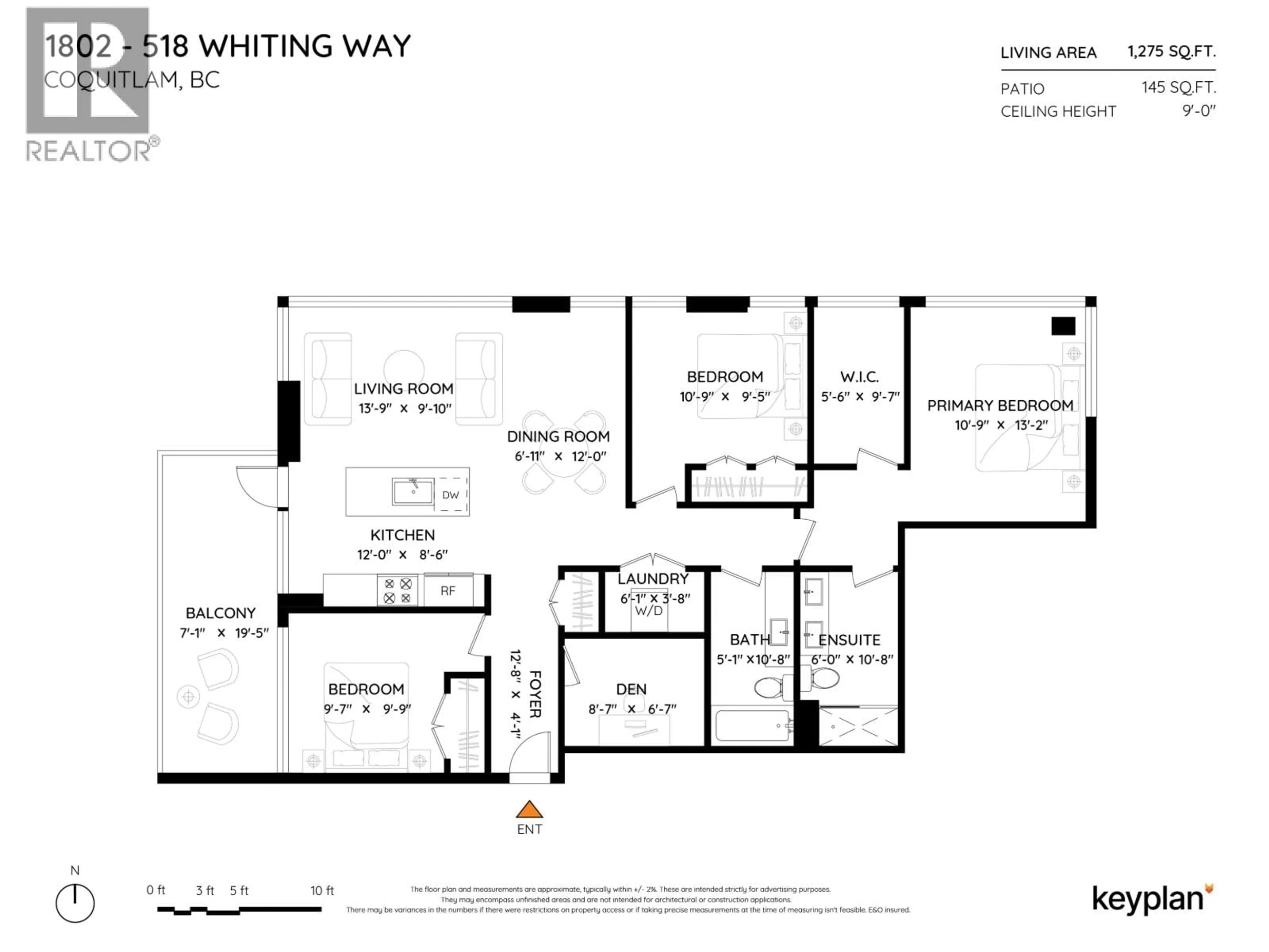 Floor plan for 1802 - 518 WHITING WAY, Coquitlam British Columbia V3J0H7