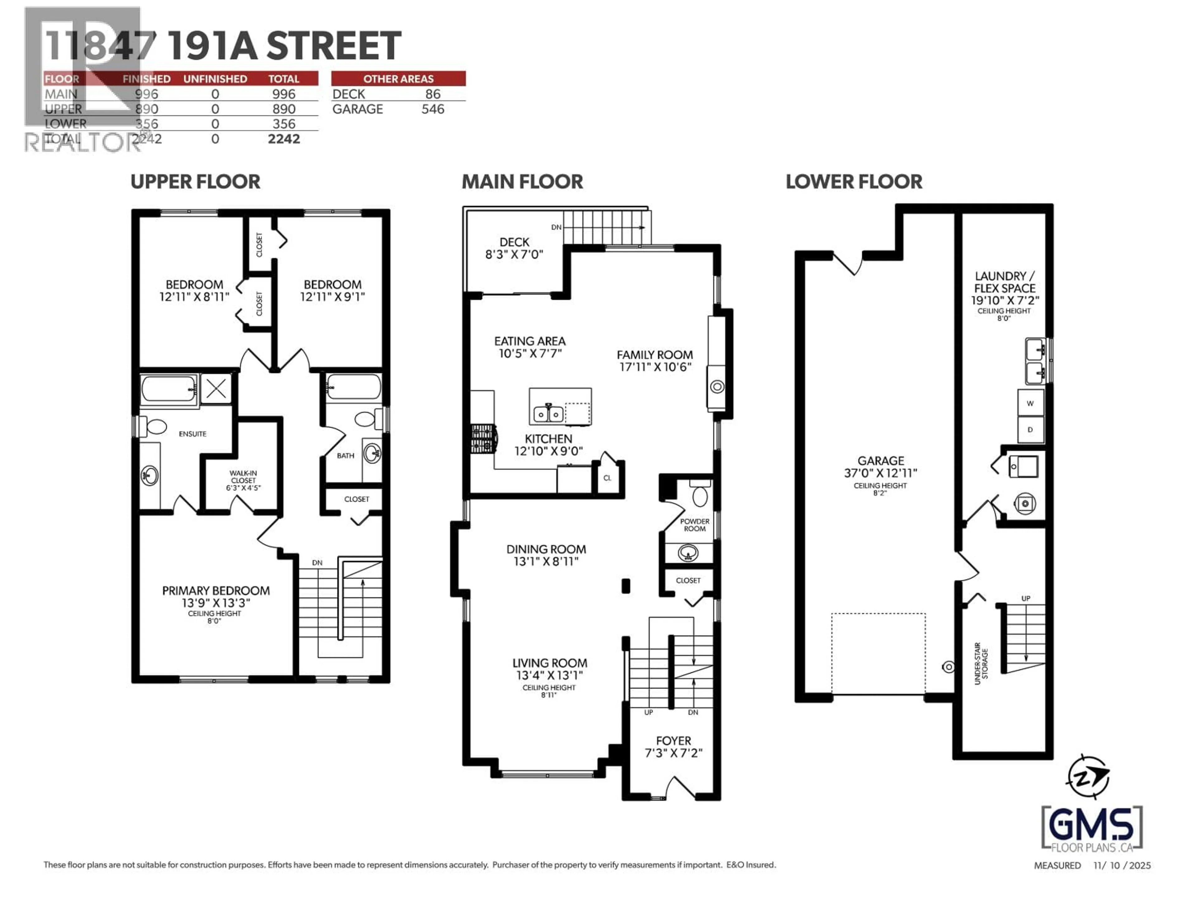 Floor plan for 11847 191A STREET, Pitt Meadows British Columbia V3Y0A4