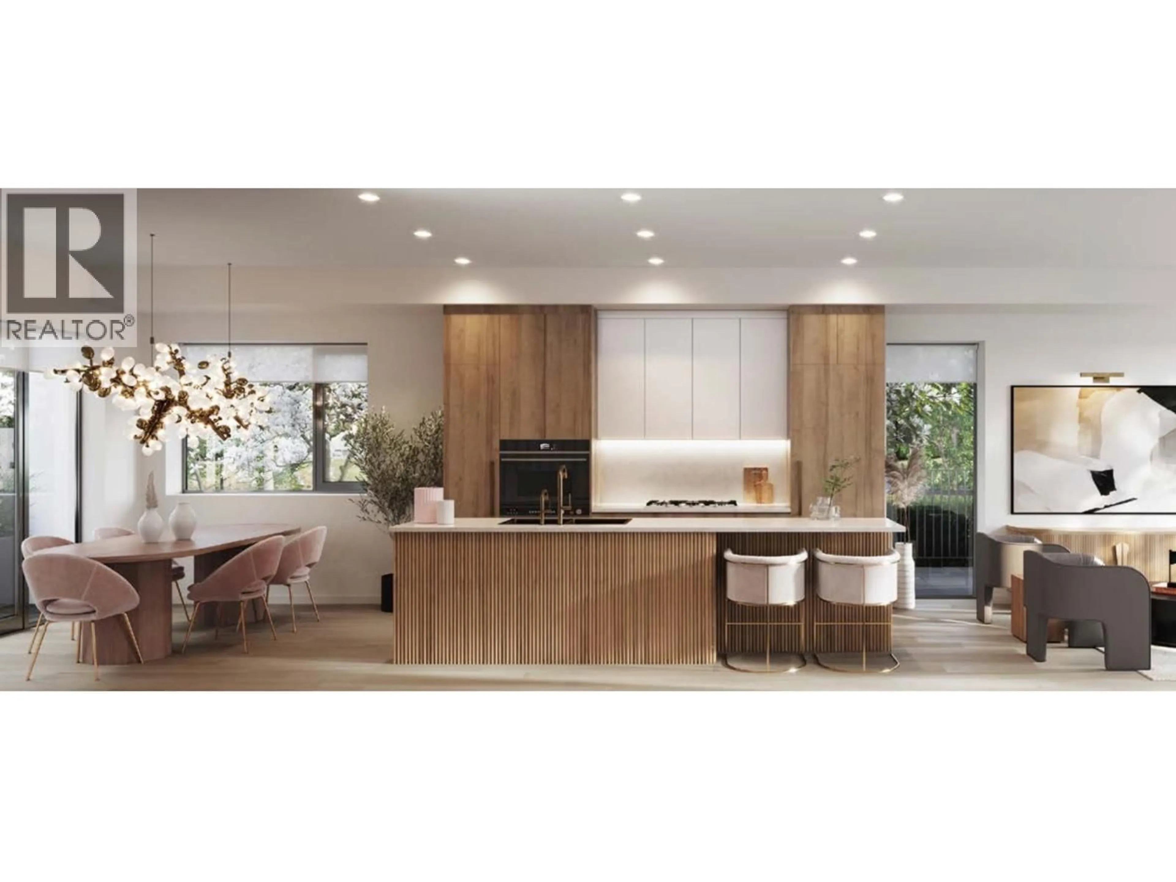 Open concept kitchen, wood/laminate floor for 118 - 6818 ASH STREET, Vancouver British Columbia V6P3K4