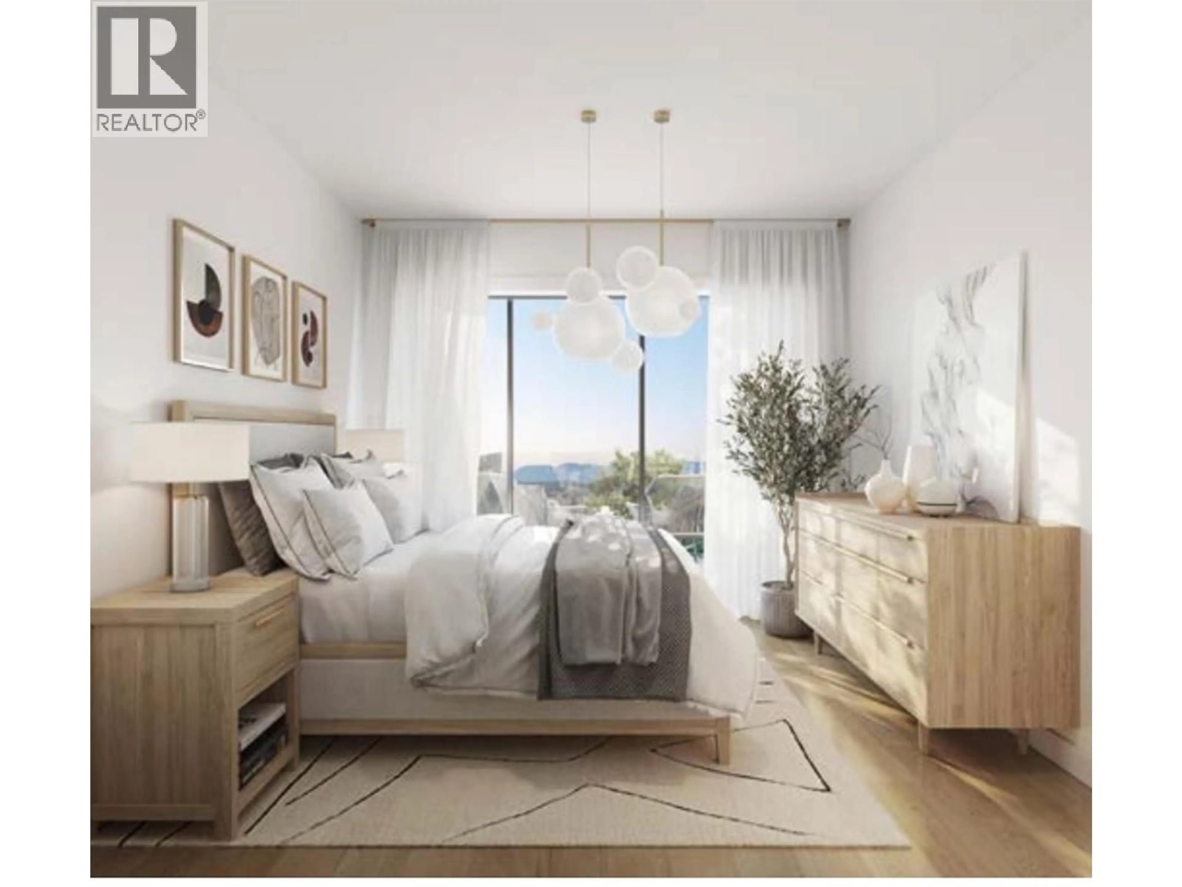 Bedroom with bed, wood/laminate floor for 118 - 6818 ASH STREET, Vancouver British Columbia V6P3K4