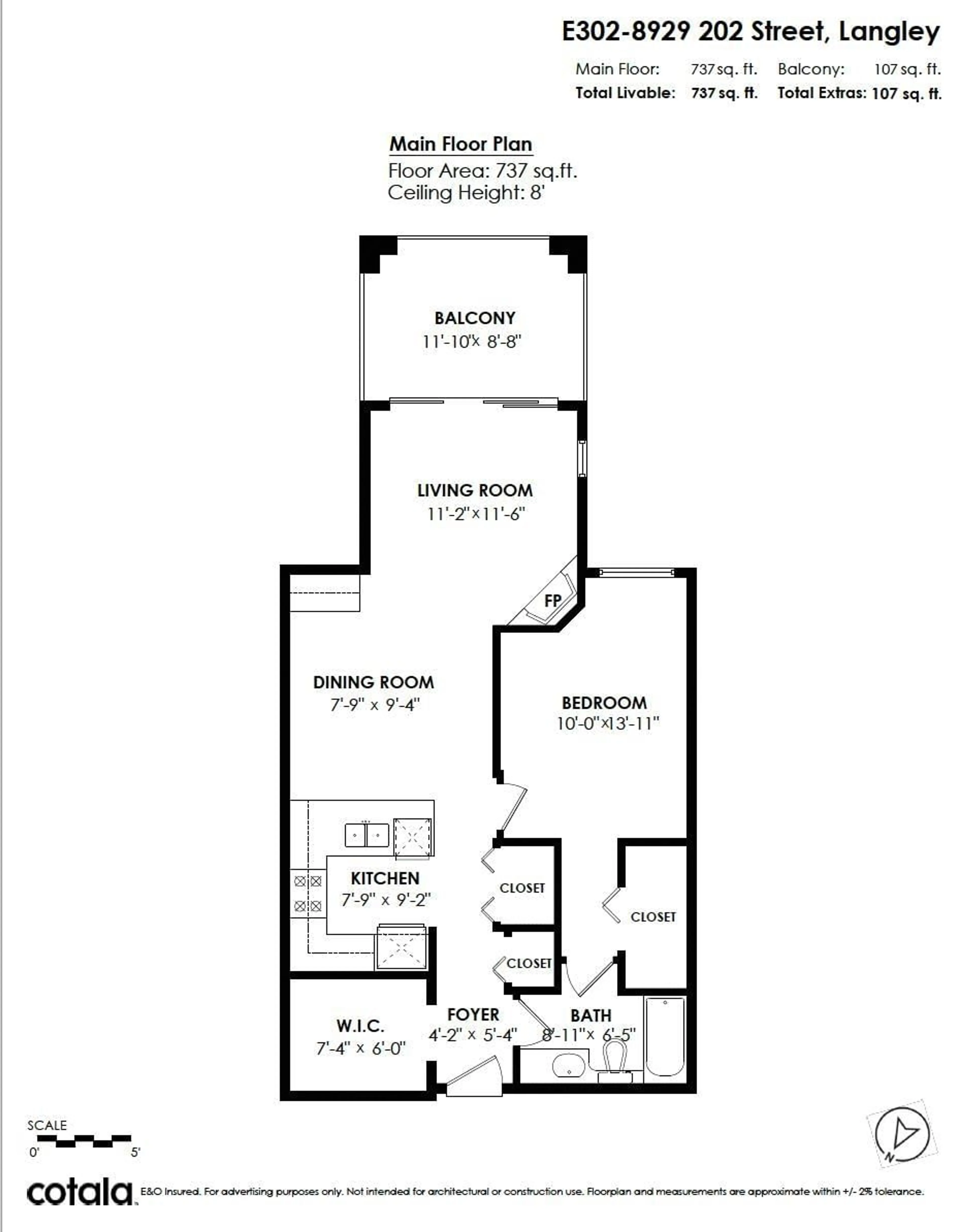 Floor plan for E302 - 8929 202 STREET, Langley British Columbia V1M0B4