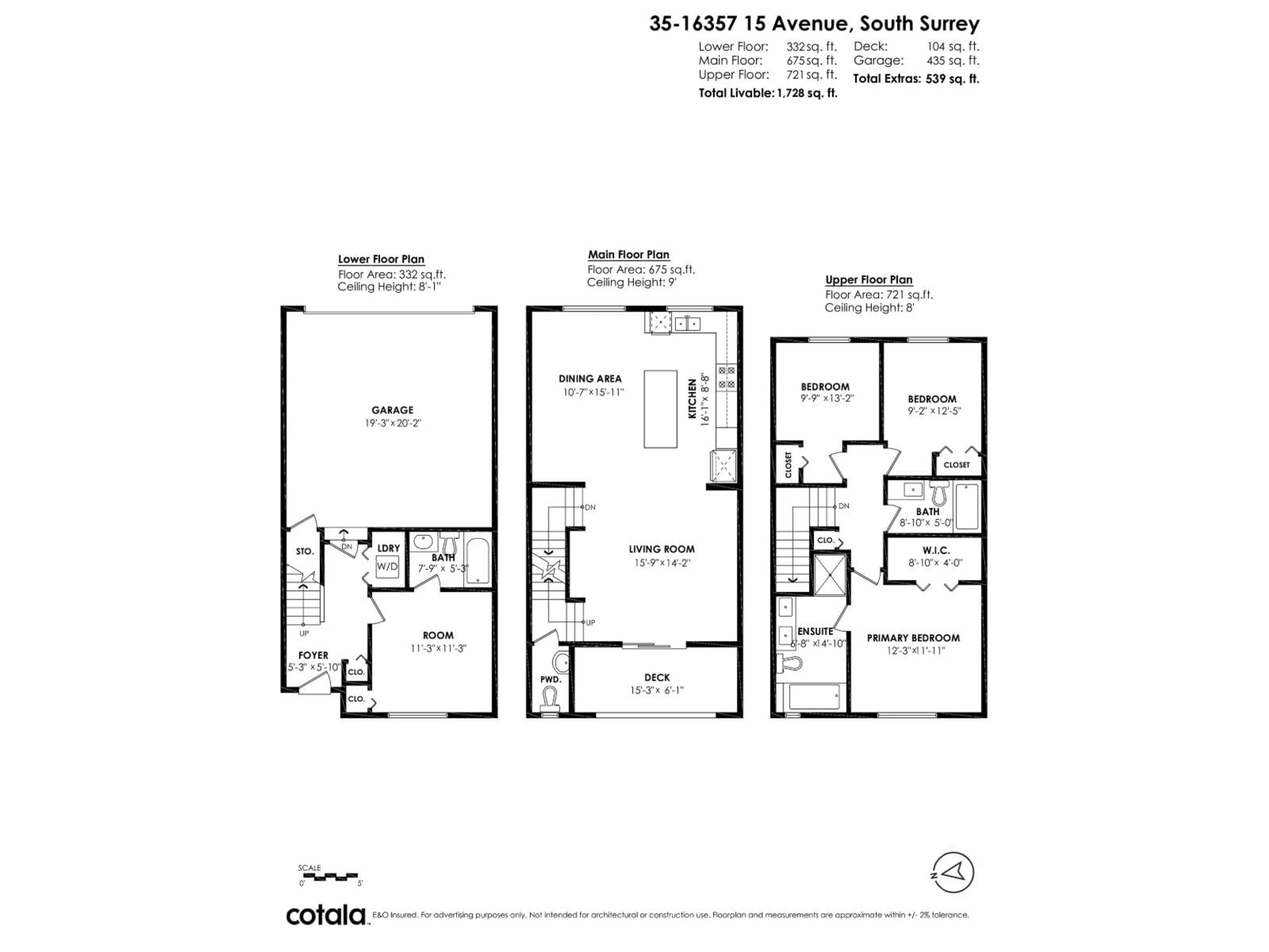 Floor plan for 35 - 16357 15 AVENUE, Surrey British Columbia V4A0C2