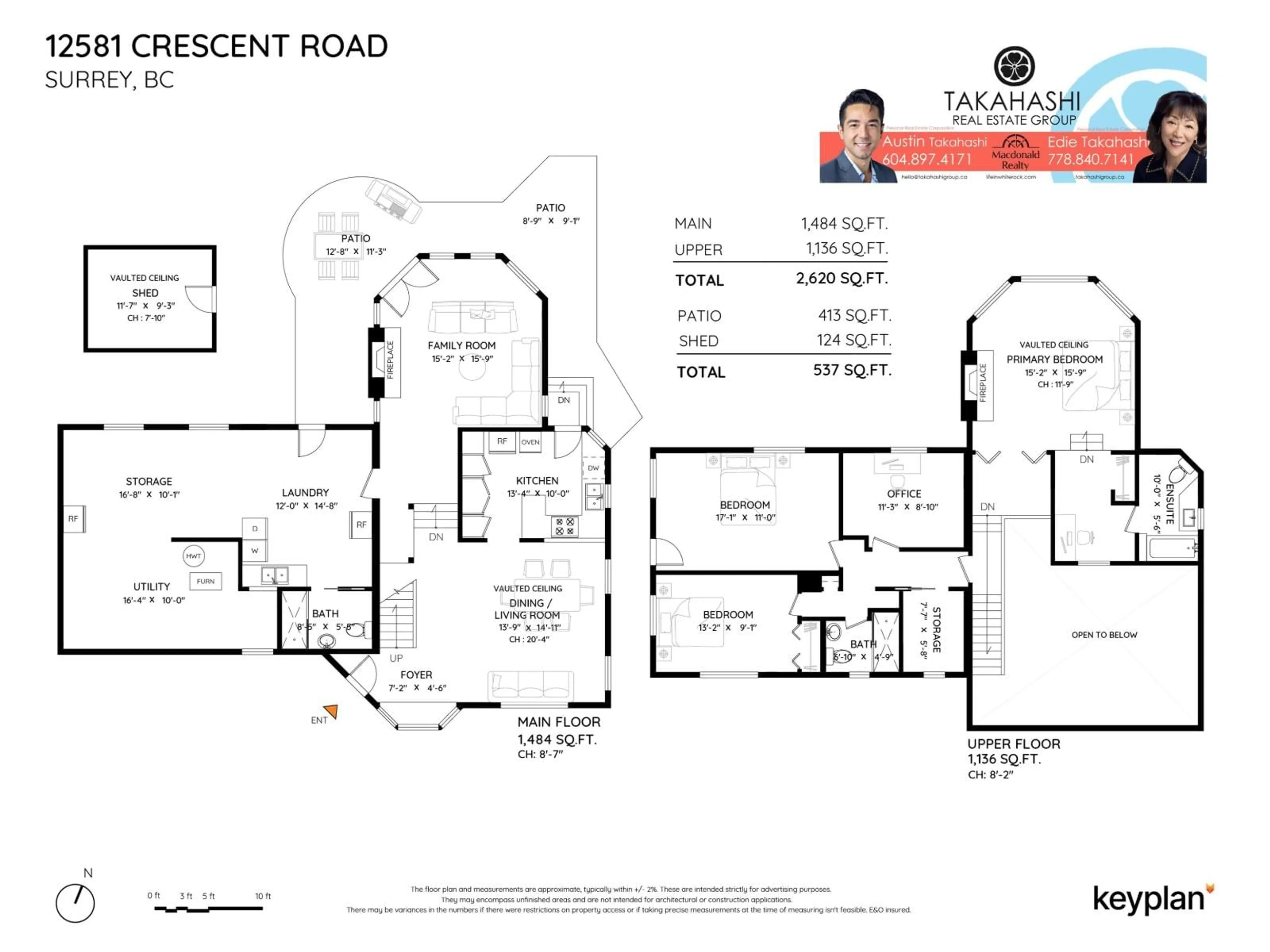 Floor plan for 12581 CRESCENT ROAD, Surrey British Columbia V4A2V4