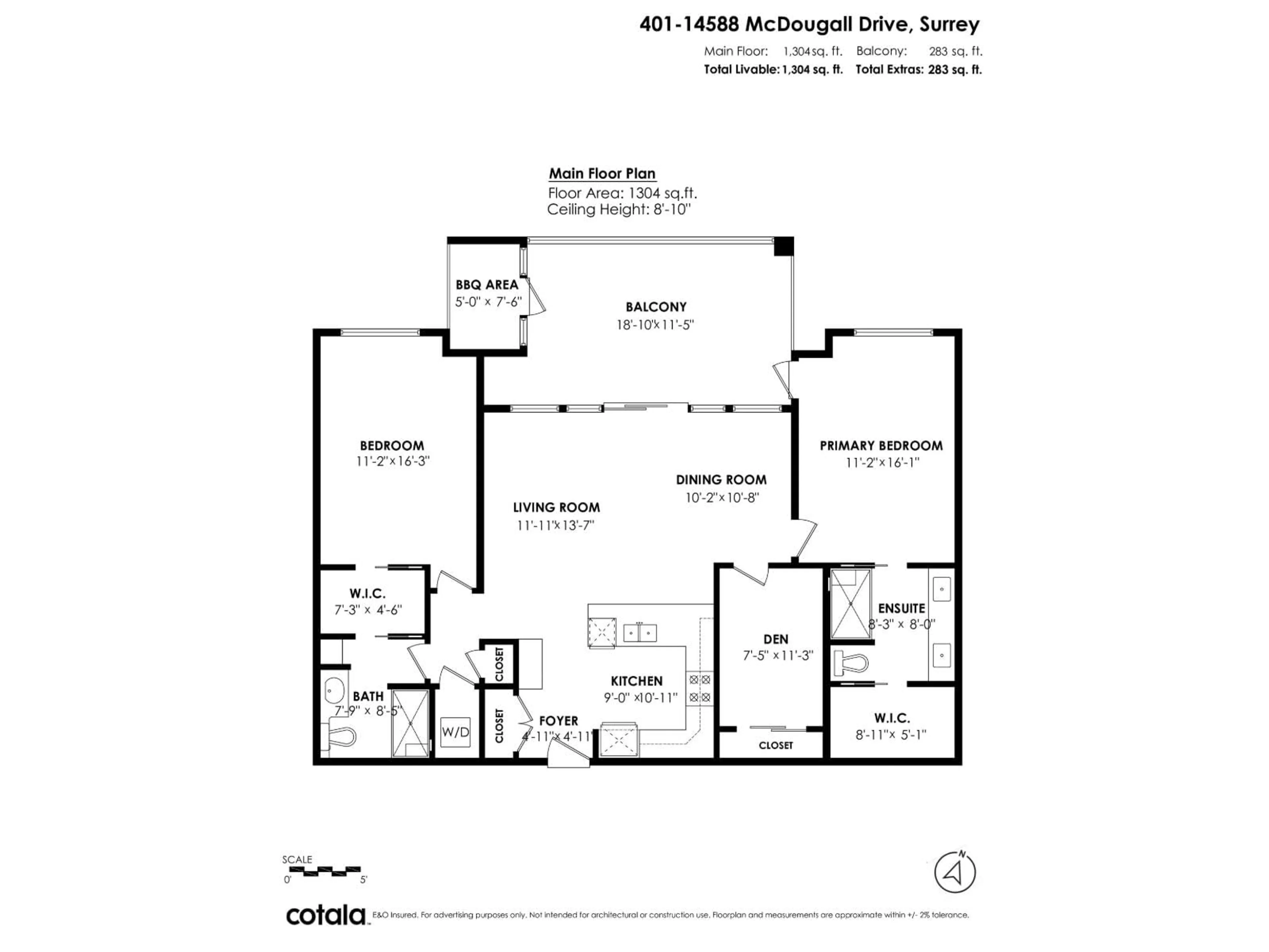 Floor plan for 401 - 14588 MCDOUGALL DRIVE, Surrey British Columbia V4P0H1
