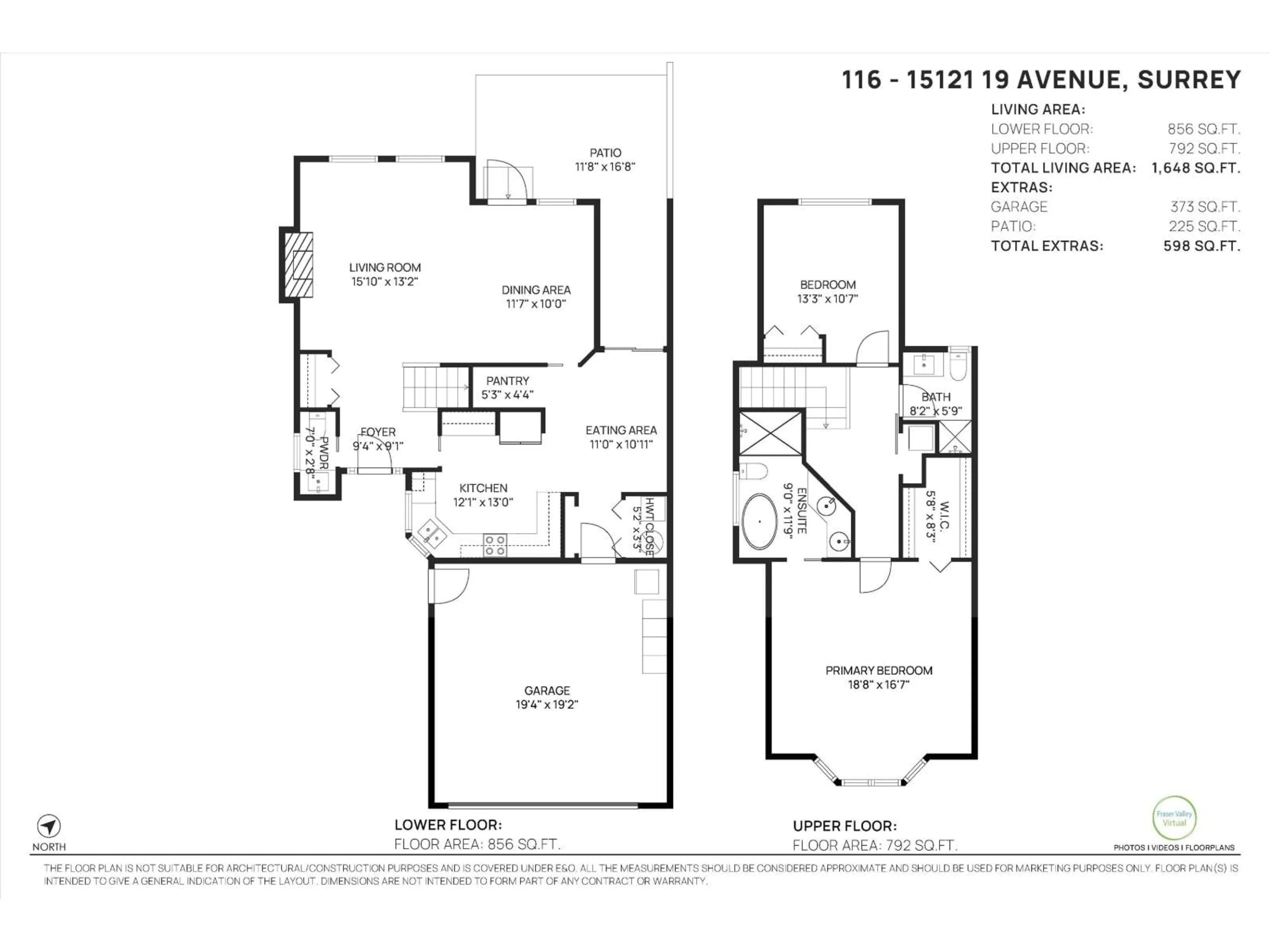 Floor plan for 116 - 15121 19 AVENUE, Surrey British Columbia V4A8J4