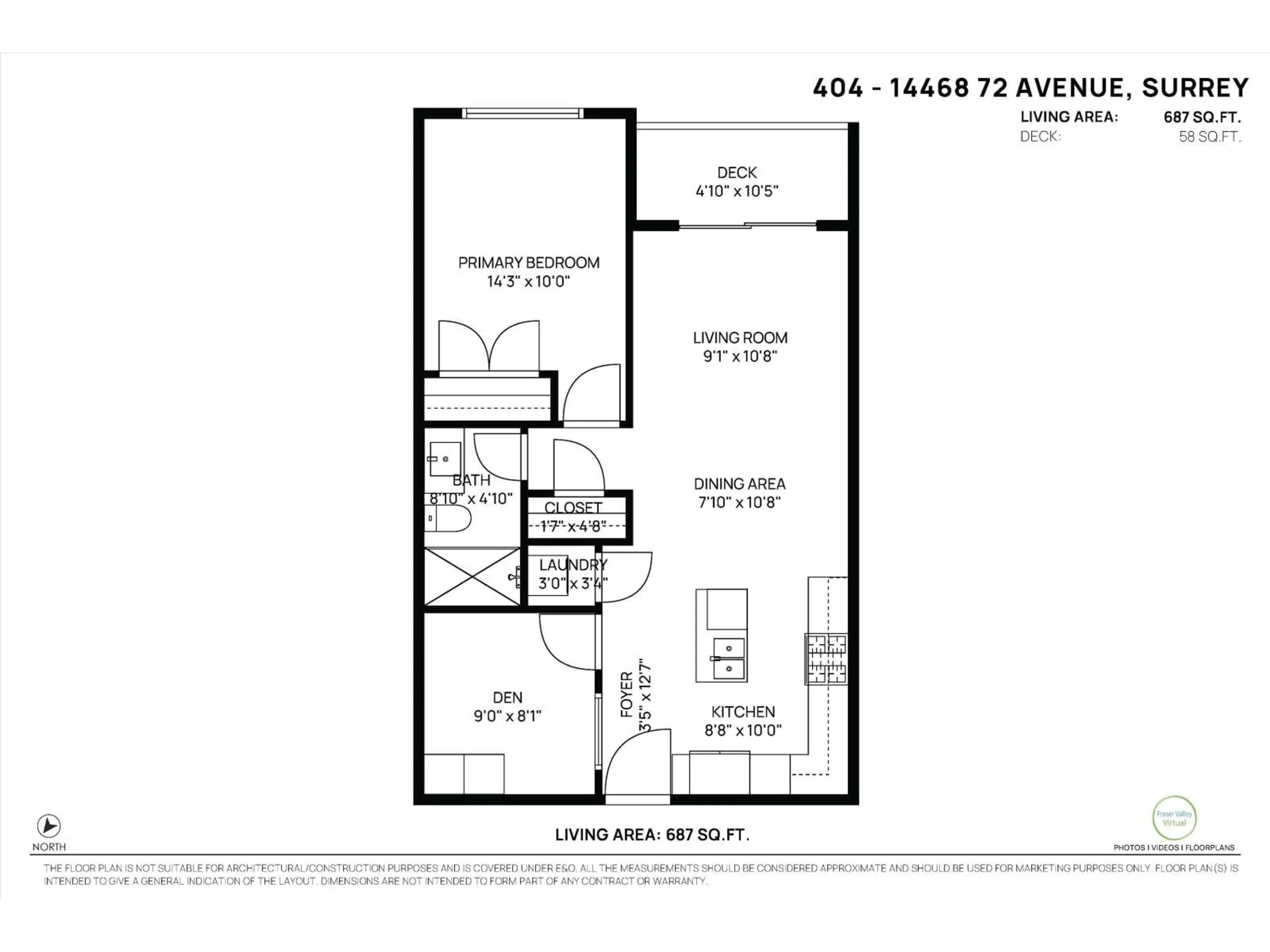 Floor plan for A404 - 14468 72 AVENUE, Surrey British Columbia V3S0B6