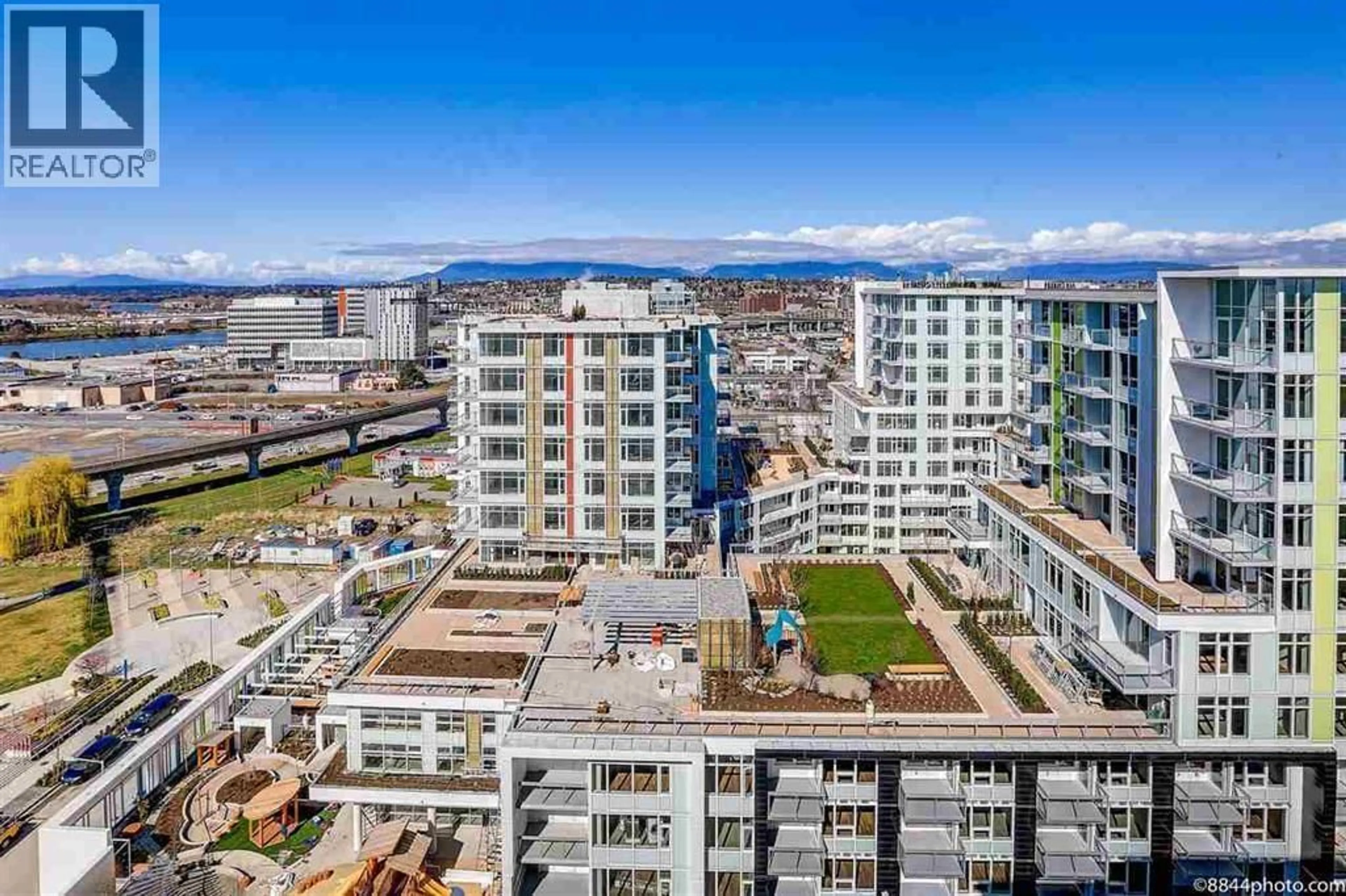 A pic from outside/outdoor area/front of a property/back of a property/a pic from drone, city buildings view from balcony for 1703 - 8688 HAZELBRIDGE WAY, Richmond British Columbia V6X0R6
