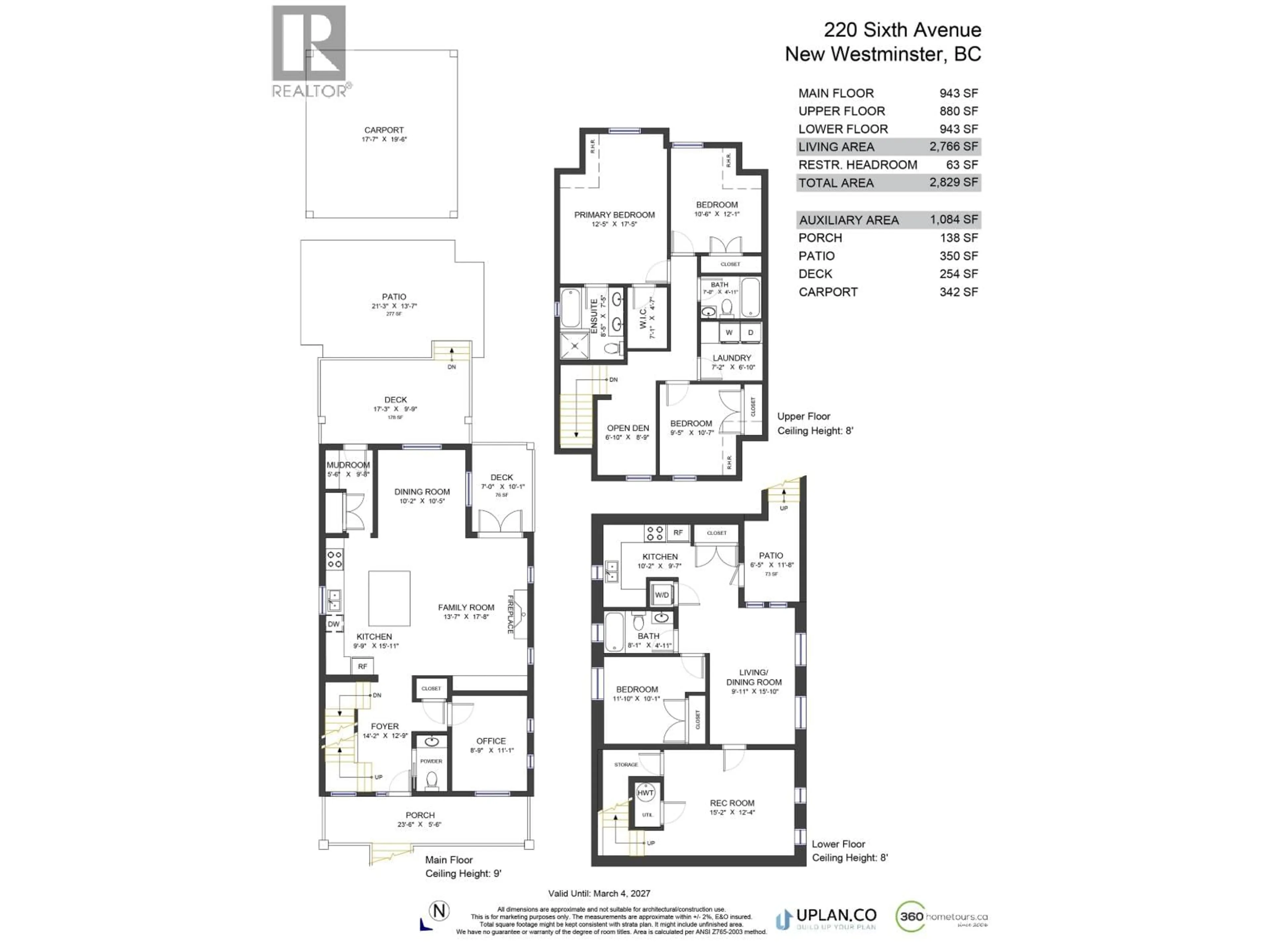 Floor plan for 220 SIXTH AVENUE, New Westminster British Columbia V3L1T6