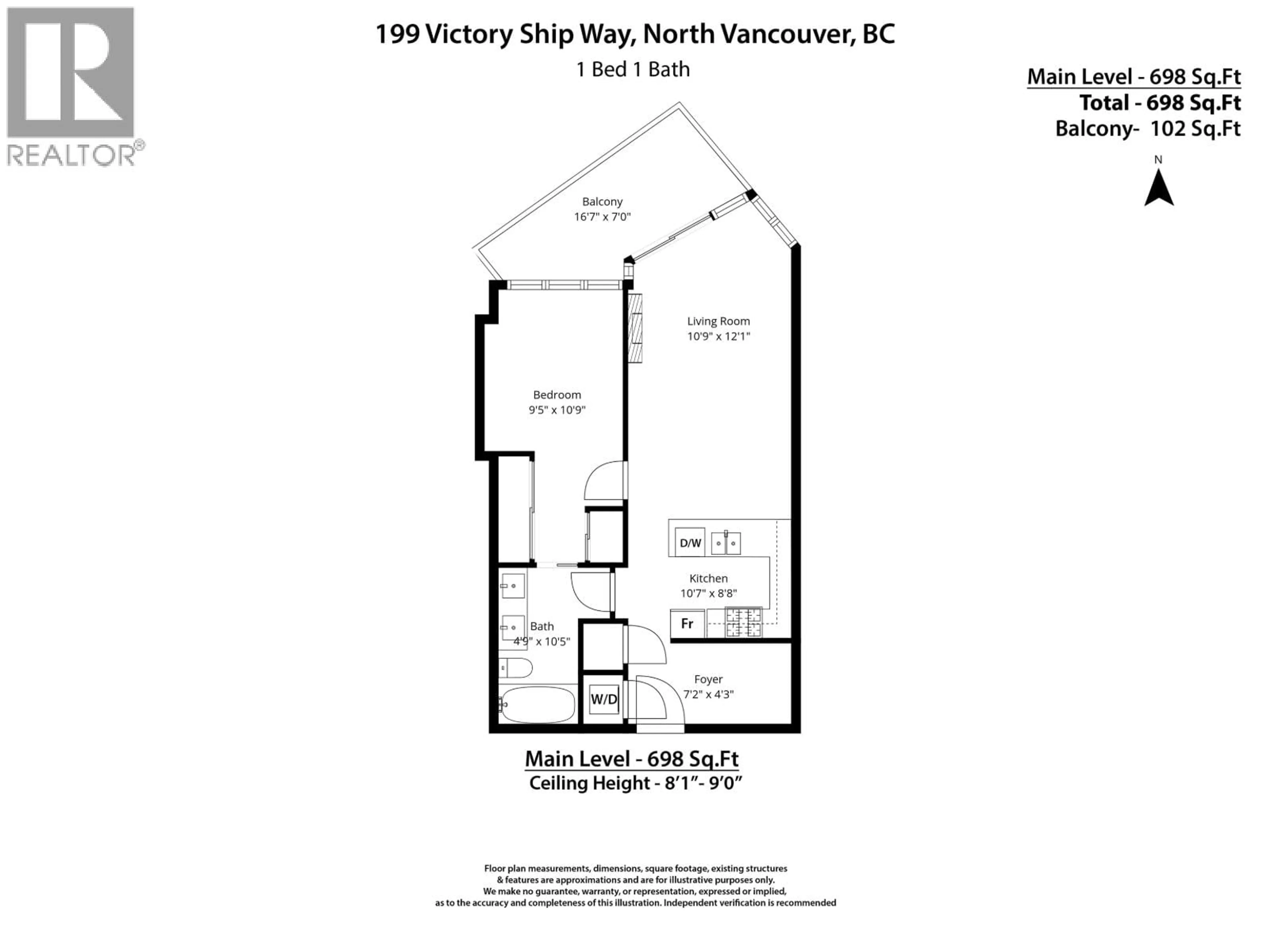 Floor plan for 208 - 199 VICTORY SHIP WAY, North Vancouver British Columbia V9L0E2