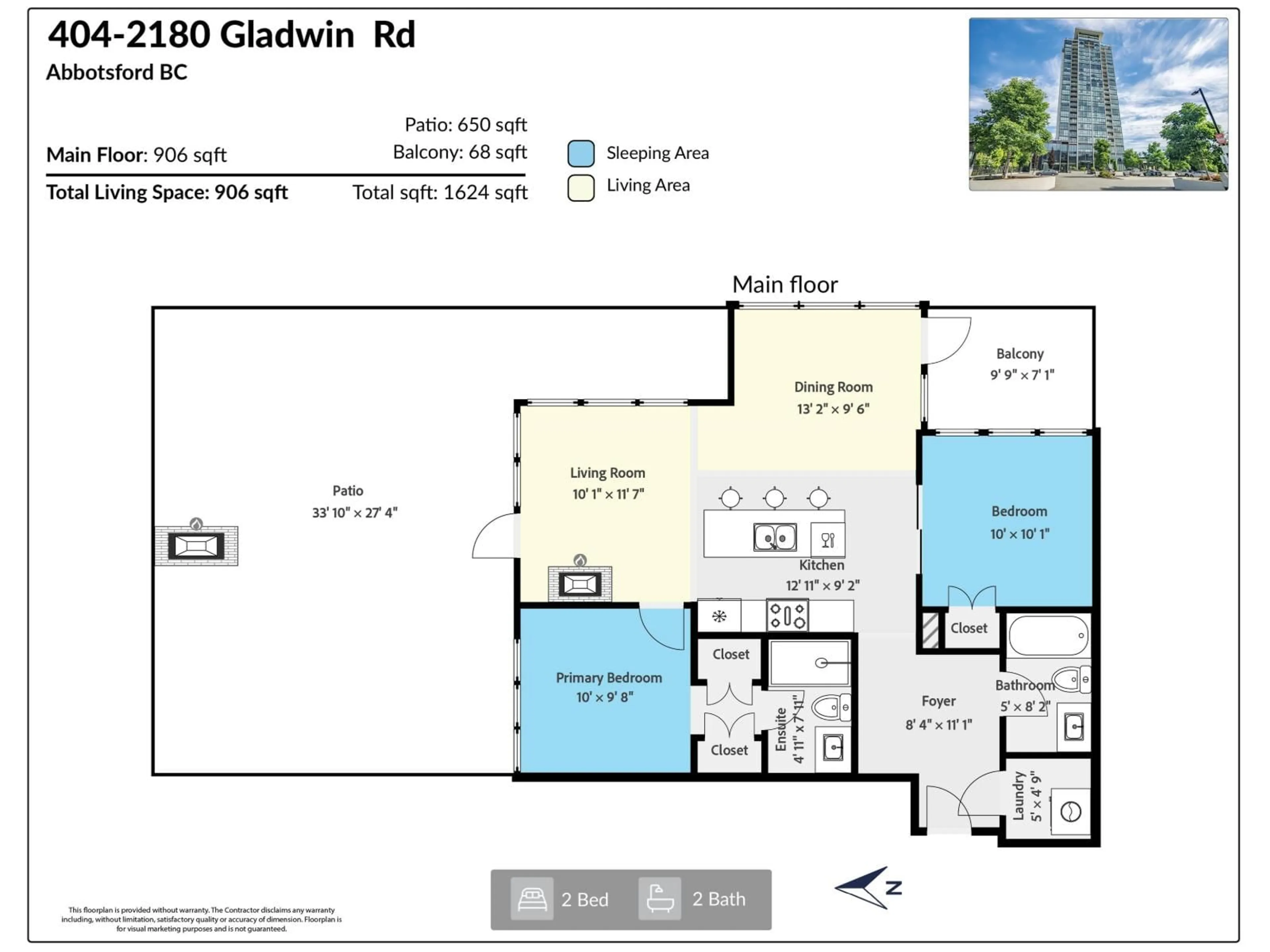 Floor plan for 404 - 2180 GLADWIN ROAD, Abbotsford British Columbia V2S0H4